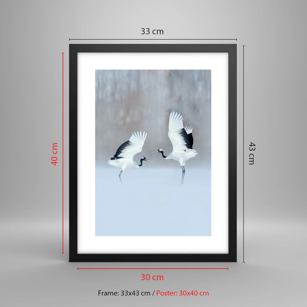 Poster in black frame - Dance in the Fog - 30x40 cm