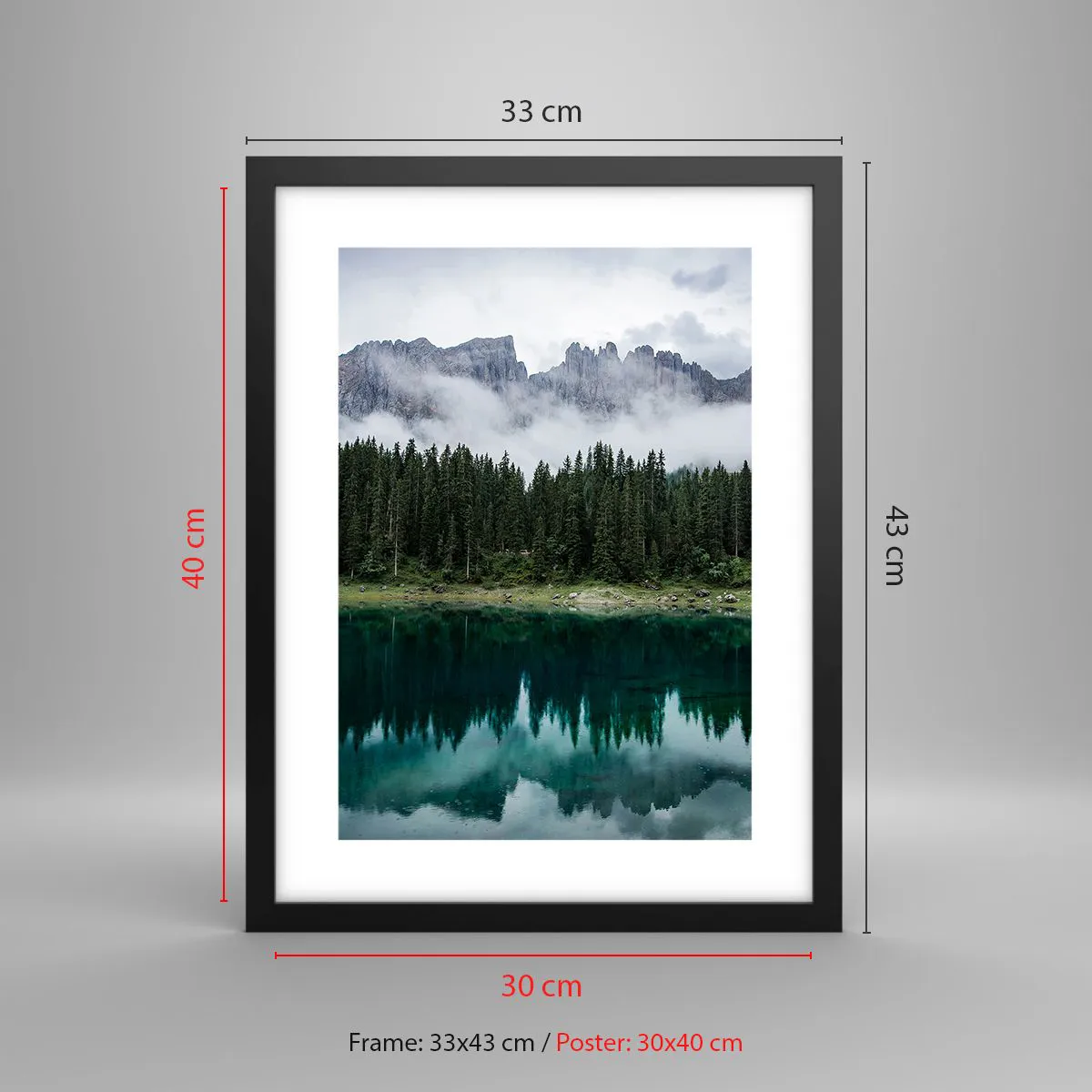 Affisch i svart ram - Tyst, tyst, väck inte sovande vatten... - 30x40 cm