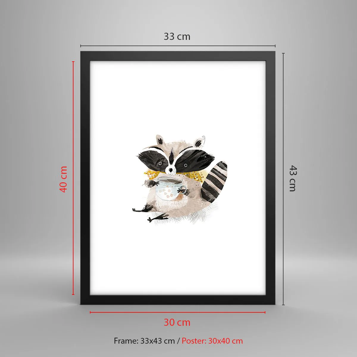 Plakat w czarnej ramie - Mój przyjaciel szop - 30x40 cm