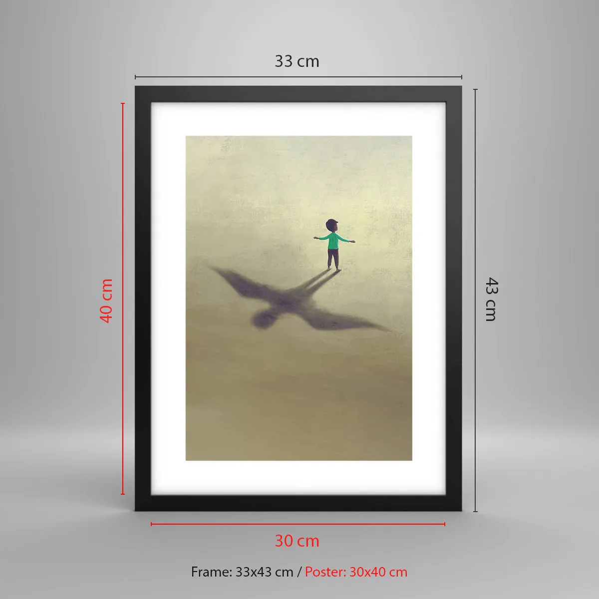 Plakat i sort ramme - Fremtidens helt - 30x40 cm