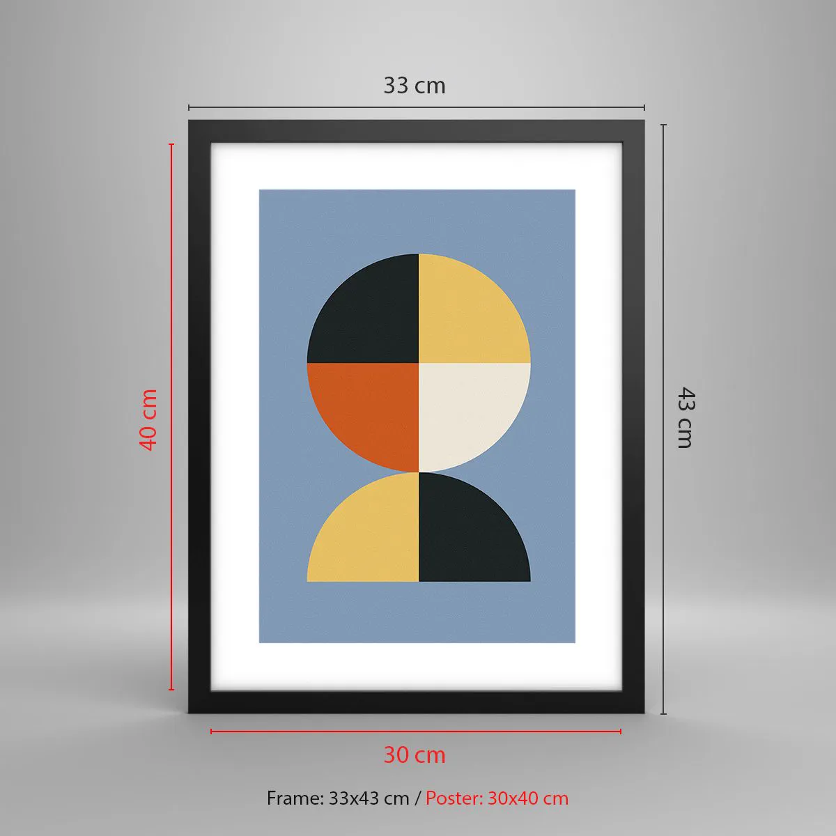 Plakat i sort ramme - Se og tæl - 30x40 cm