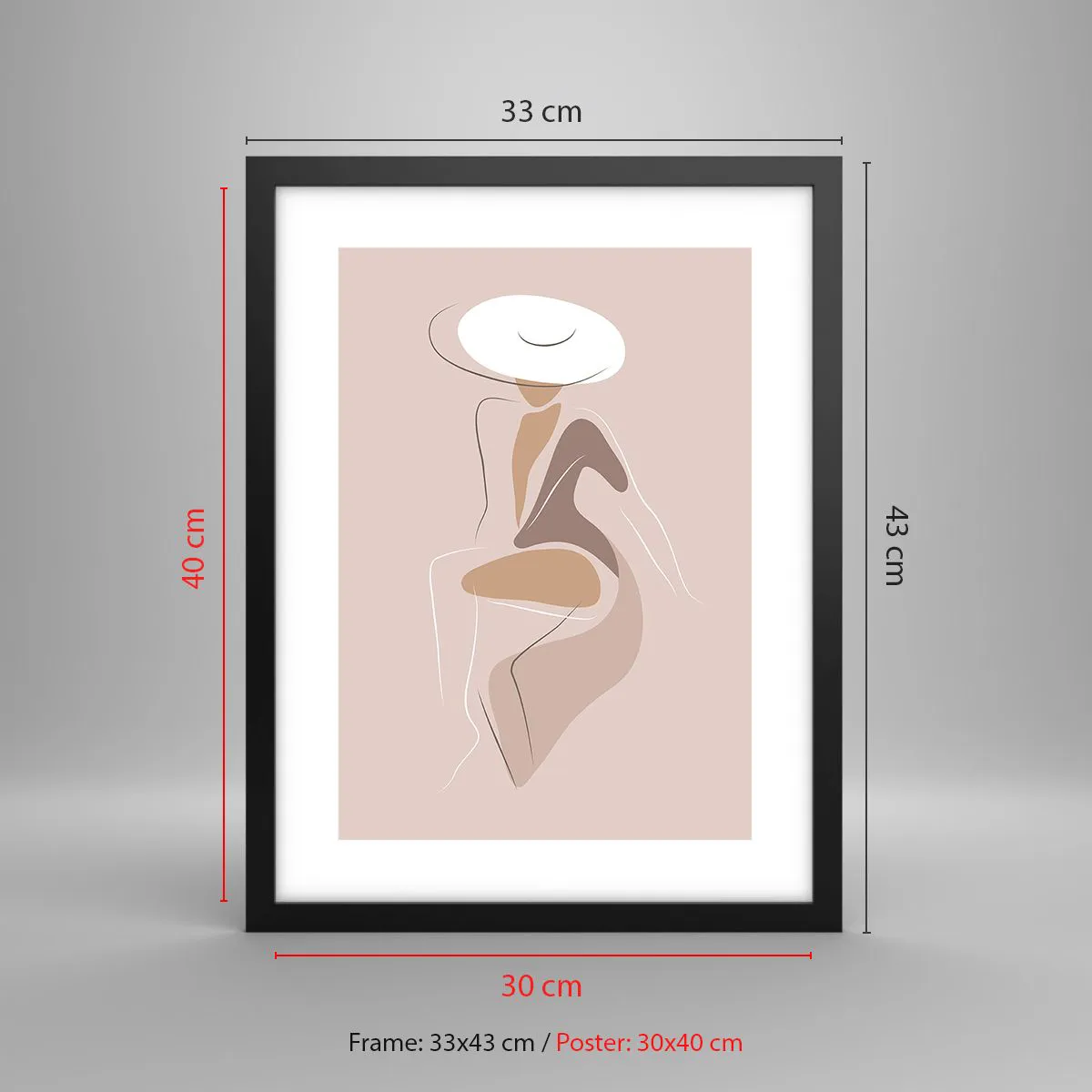 Poster in einem schwarzem Rahmen - Eine Dame sein - 30x40 cm