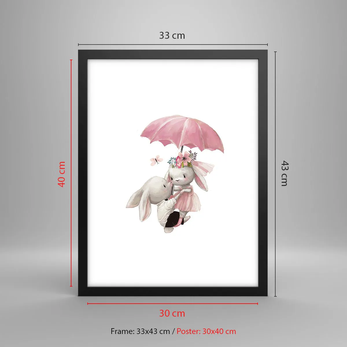 Plakat i sort ramme - Det er kærlighed - 30x40 cm