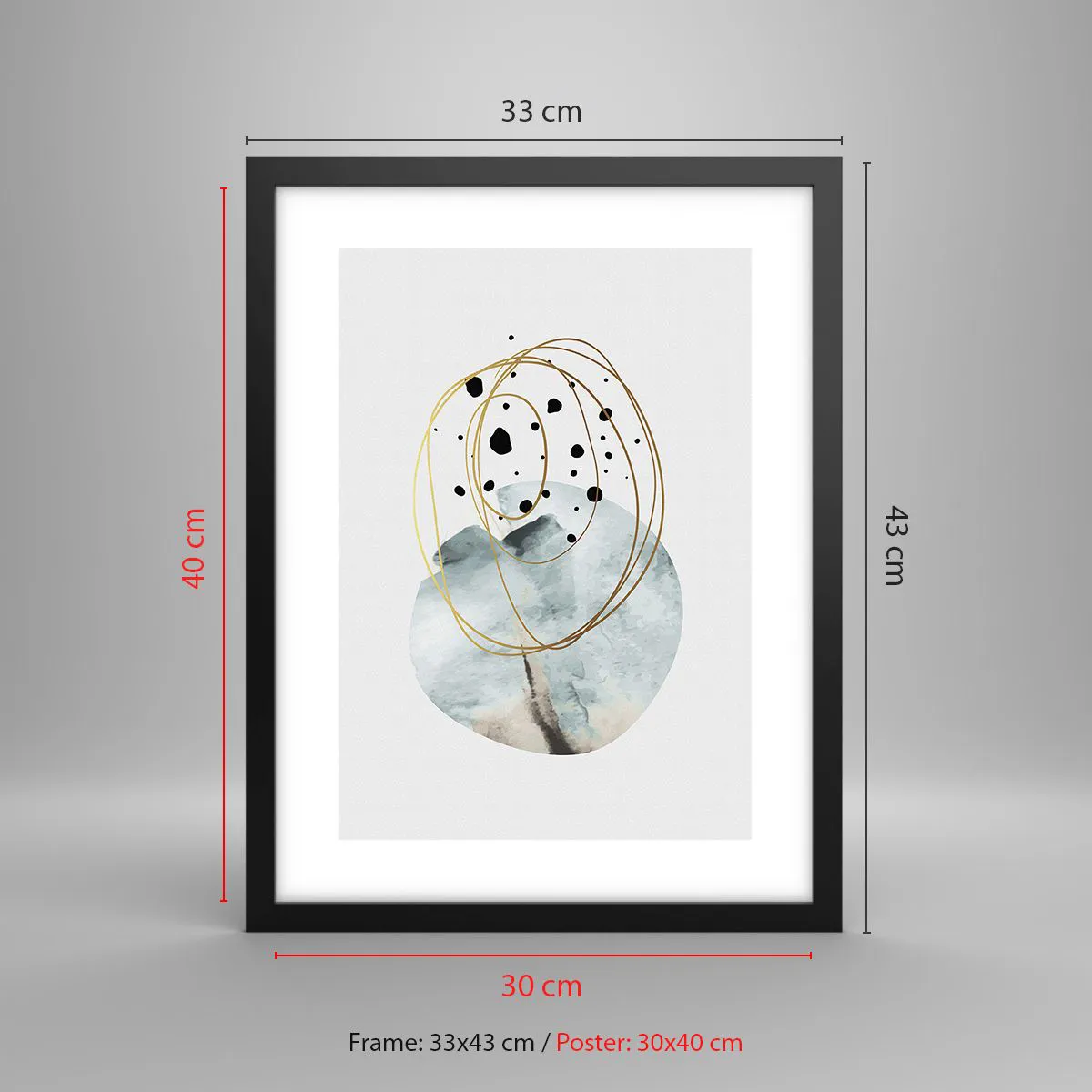 Plakat i sort ramme - I rummets favntag - 30x40 cm