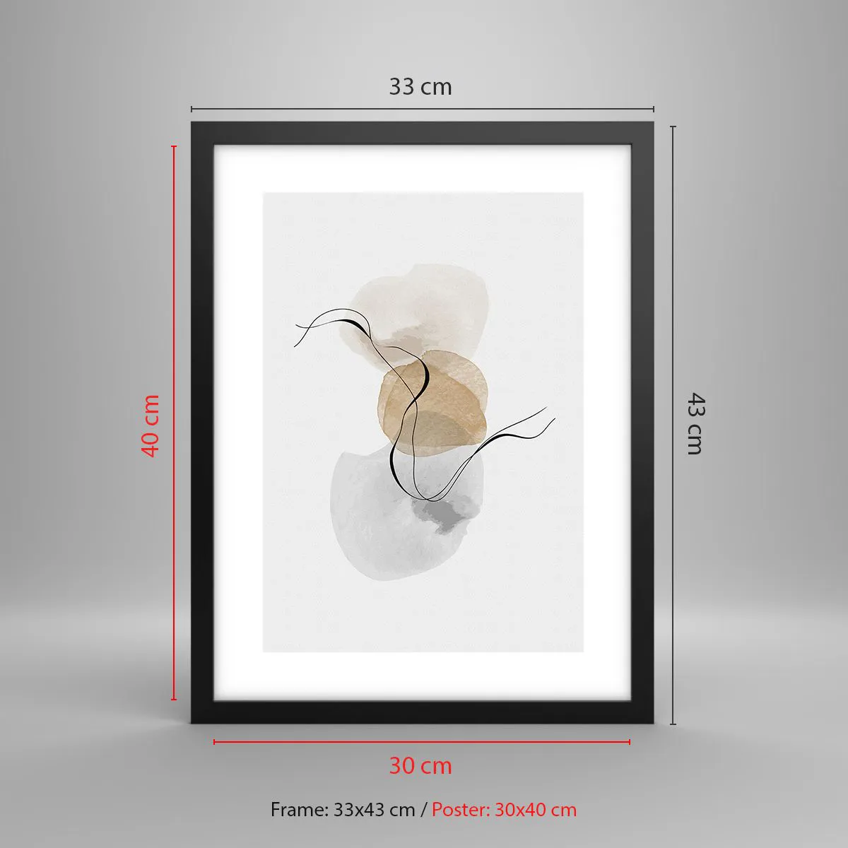 Affiche dans un cadre noir - Poster - Perles d'air - 30x40 cm