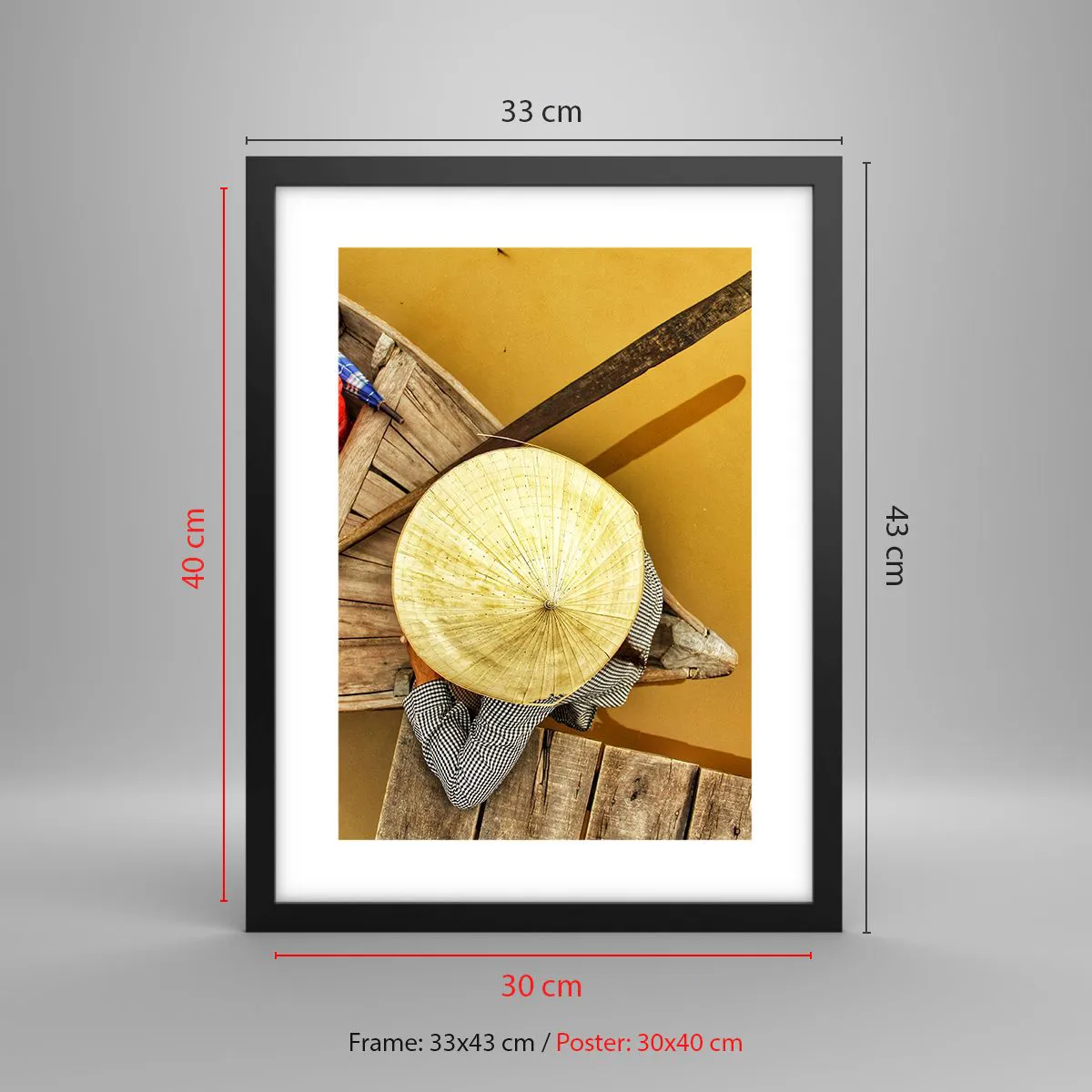 Plakat i sort ramme - Livet på den gule flod - 30x40 cm