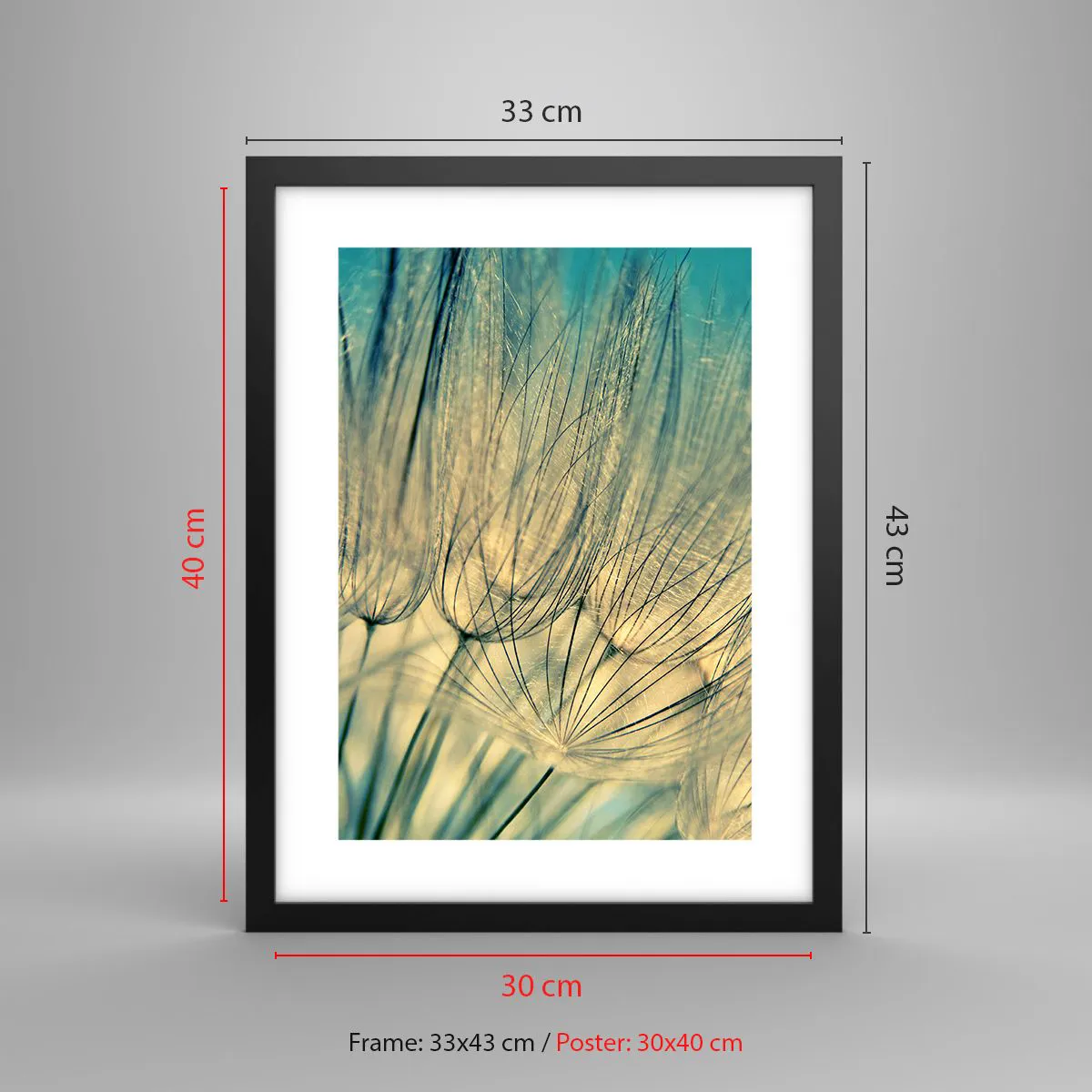 Affiche dans un cadre noir - Poster - En attente du vent - 30x40 cm