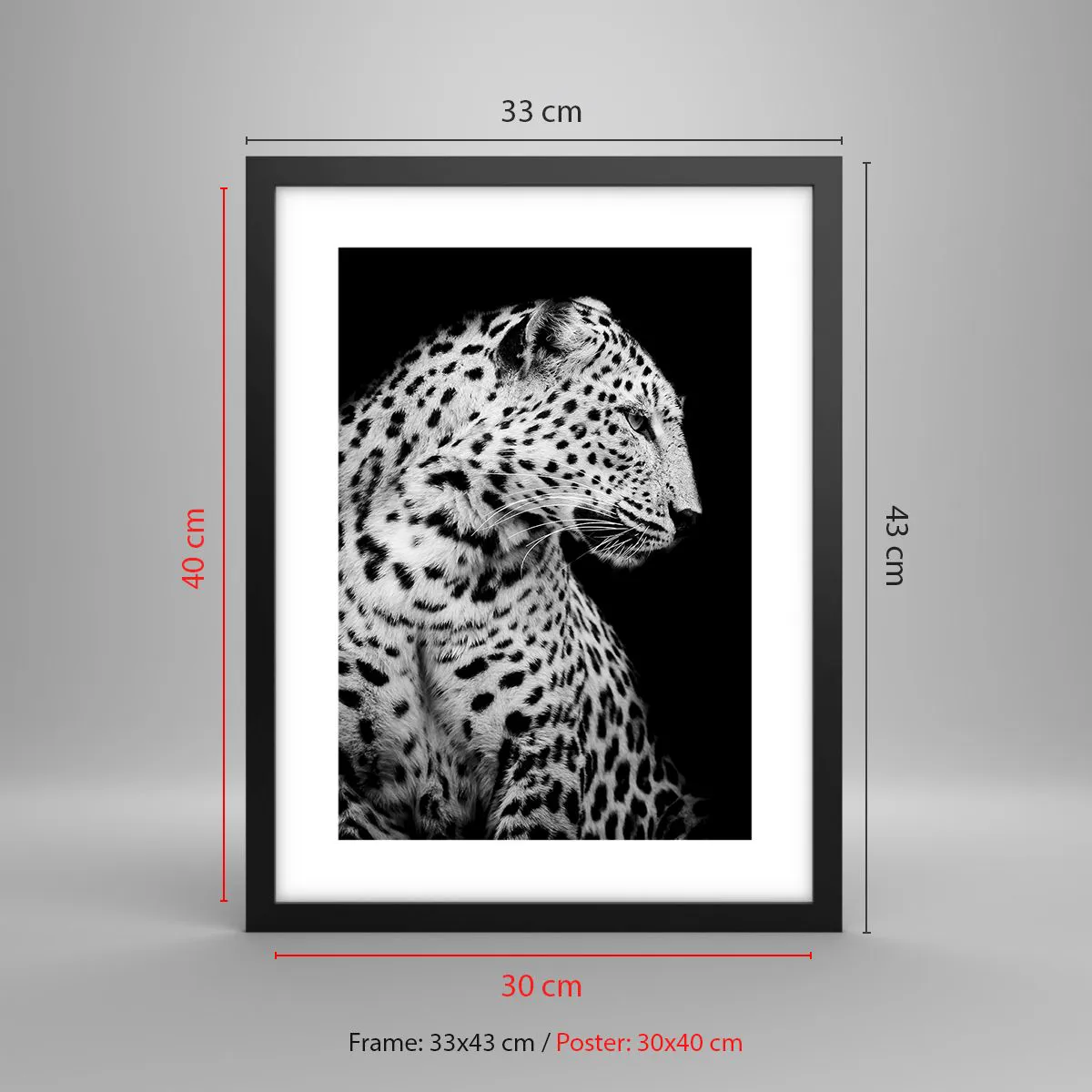 Poster in einem schwarzem Rahmen - Rechtes Profil perfekt! - 30x40 cm