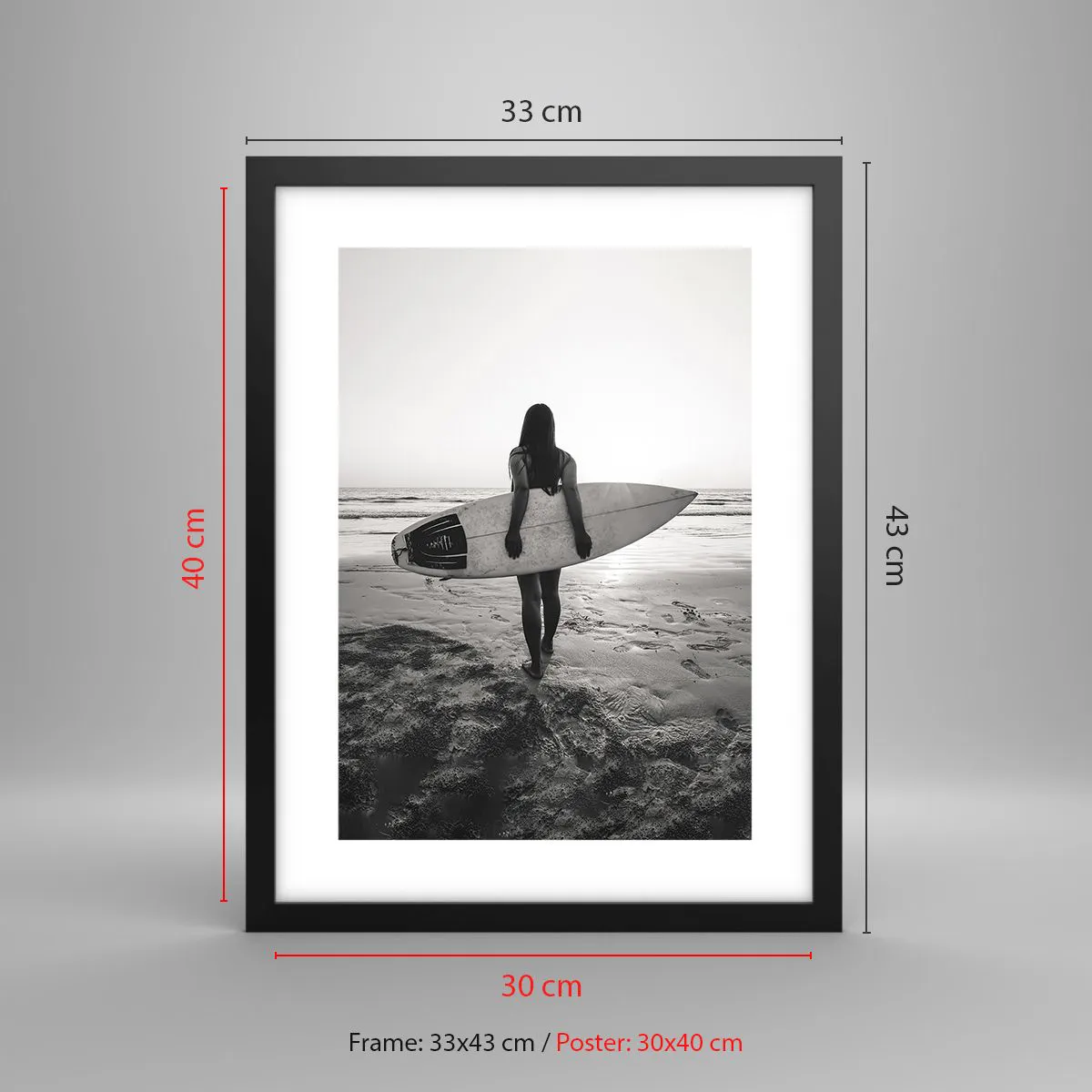 Poster in black frame - Daughter of Sea Wave - 30x40 cm