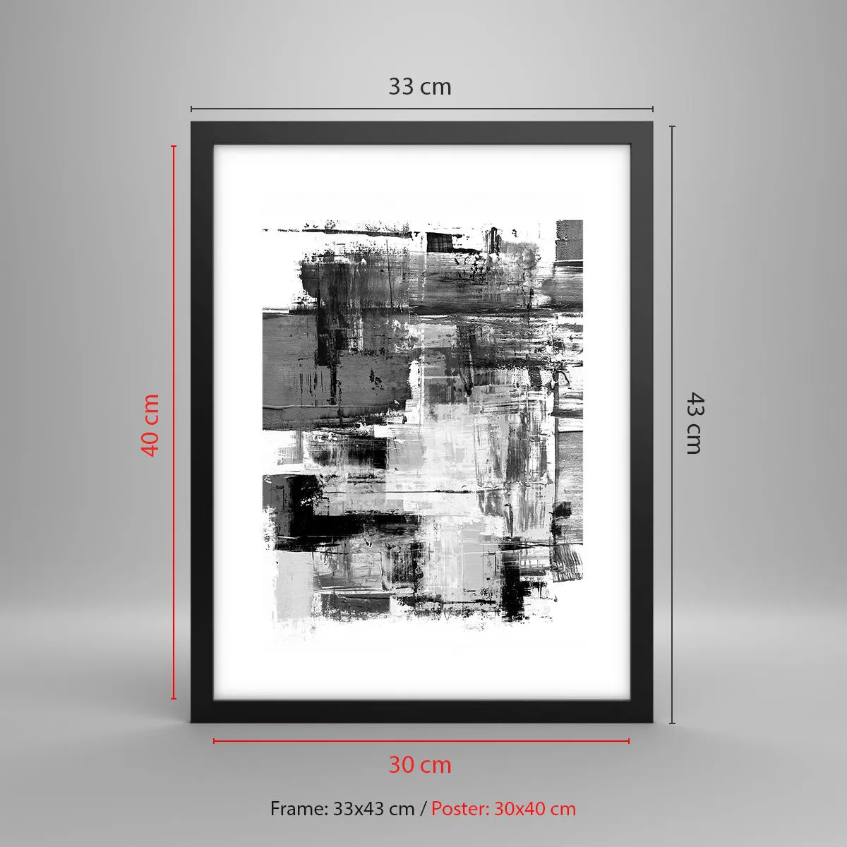 Affiche dans un cadre noir - Poster - Le gris est beau - 30x40 cm