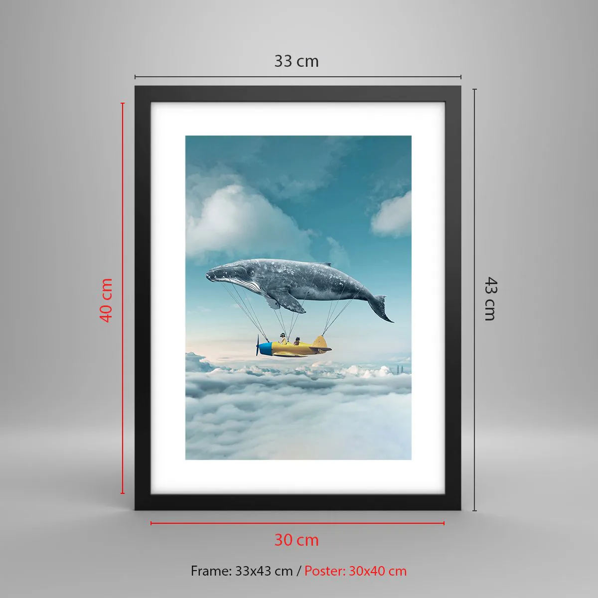 Poster in einem schwarzem Rahmen - Warum nicht? - 30x40 cm