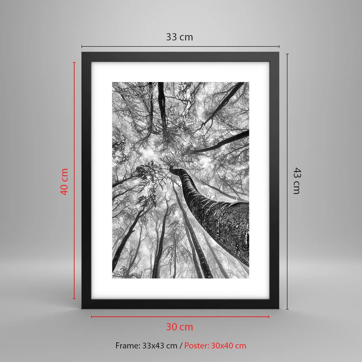 Poszter fehér keretben - Verseny a fény felé - 30x40 cm