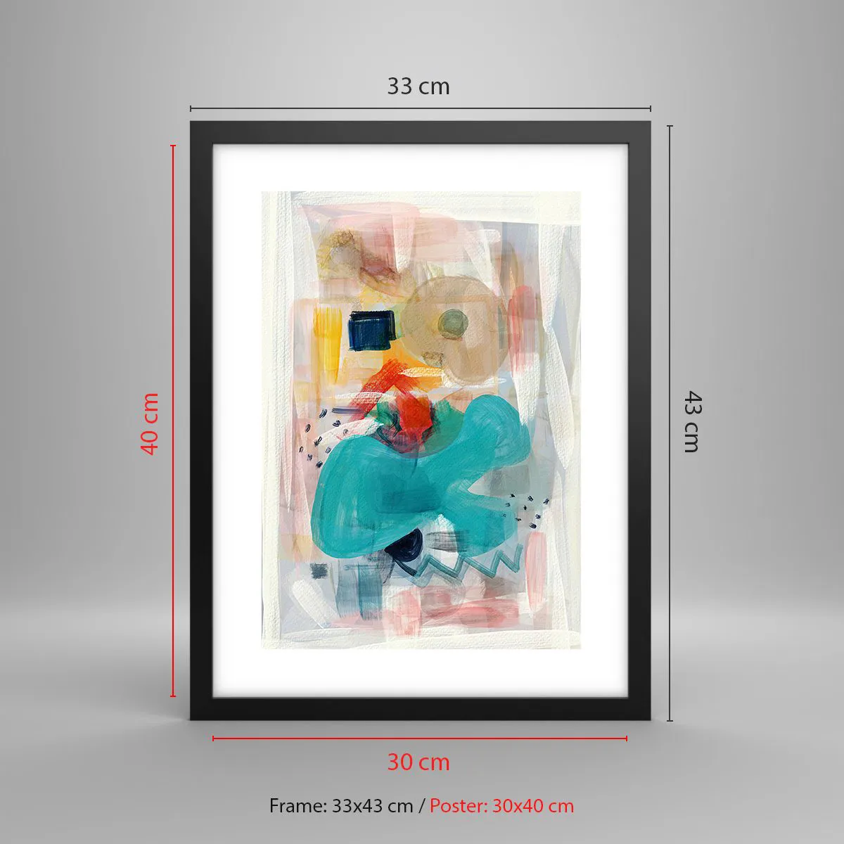 Poster in cornice nera - Il gioco dei colori - 30x40 cm