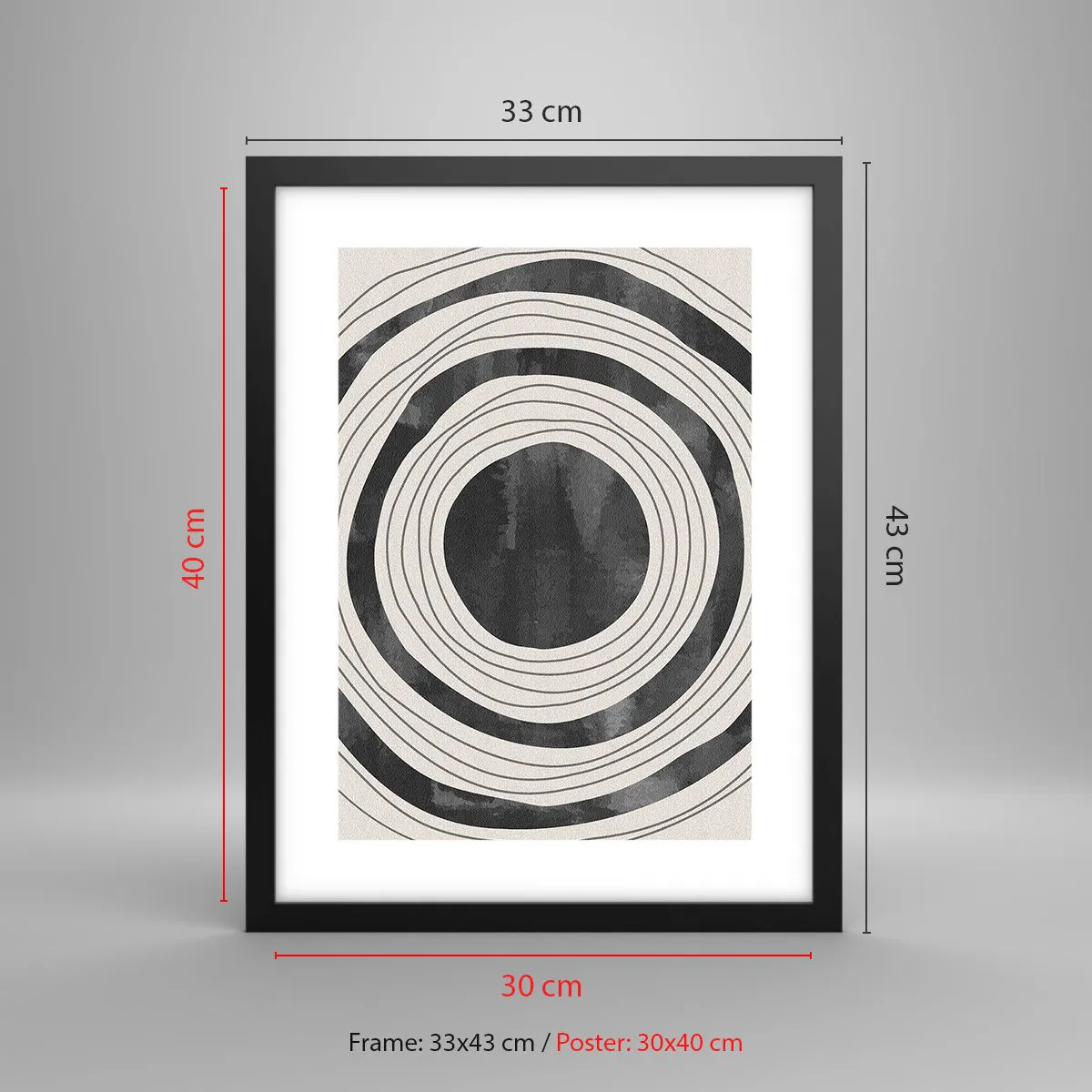 Poster în ramă neagră - Direct la subiect - 30x40 cm