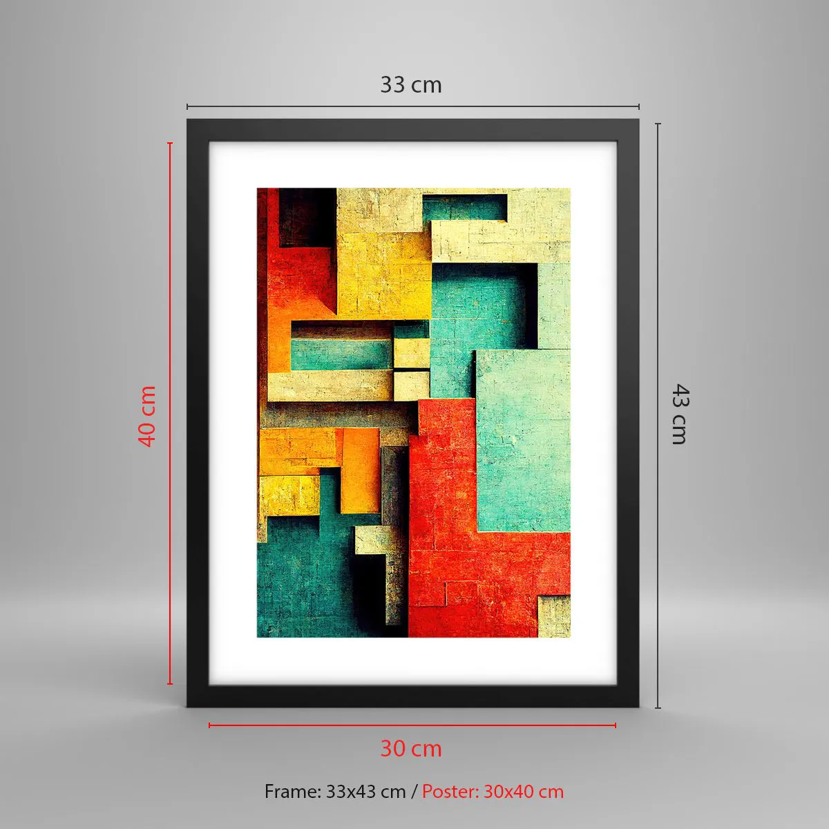 Affiche dans un cadre noir - Poster - Festival des angles droits - 30x40 cm