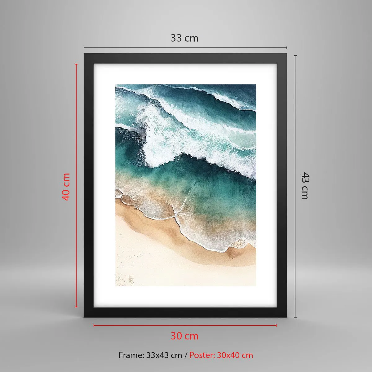 Poster in een zwarte lijst - De eeuwige ontmoeting - 30x40 cm