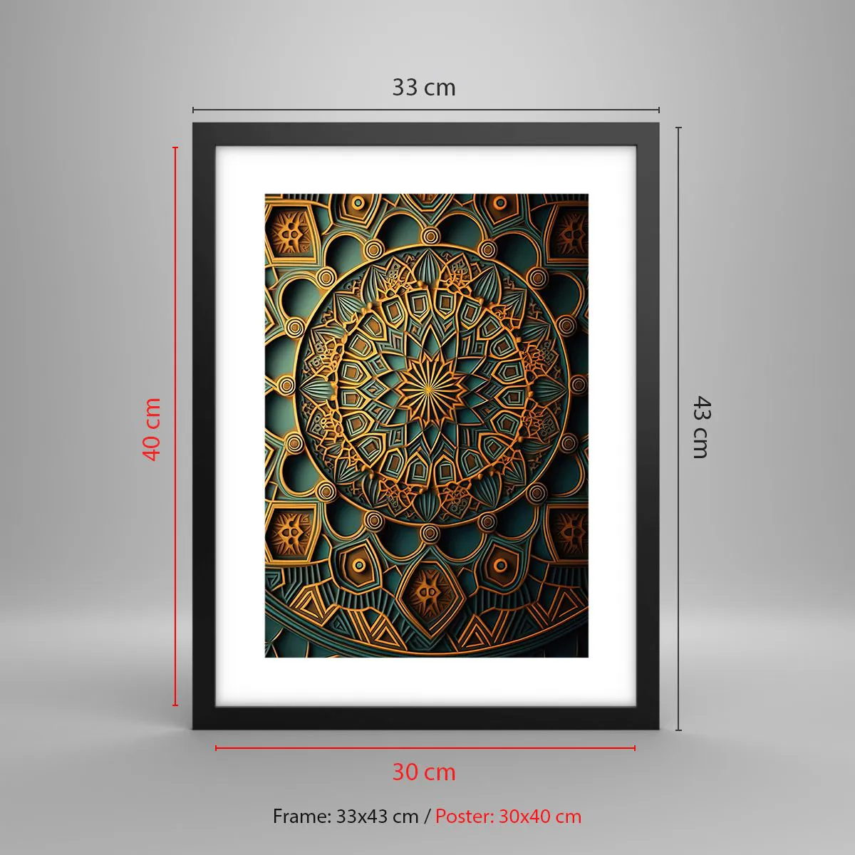 Pôster com moldura preta - Em uma atmosfera árabe - 30x40 cm