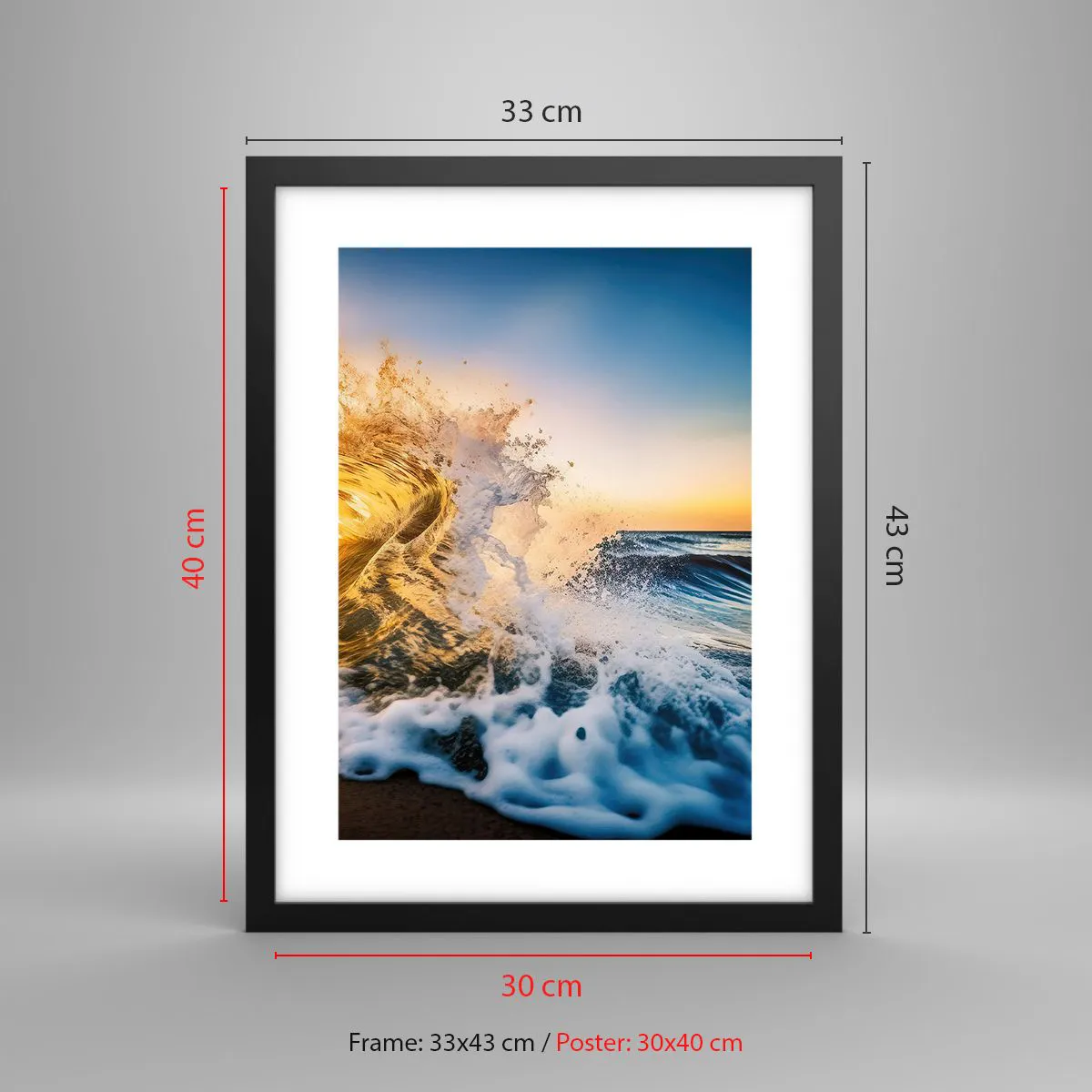 Plakát v černém rámu - Hra v písku - 30x40 cm