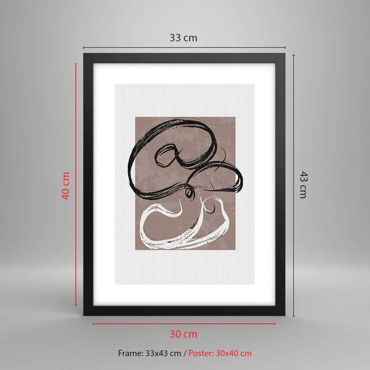 Affiche dans un cadre noir - Poster - Composition – la recherche de la plénitude - 30x40 cm