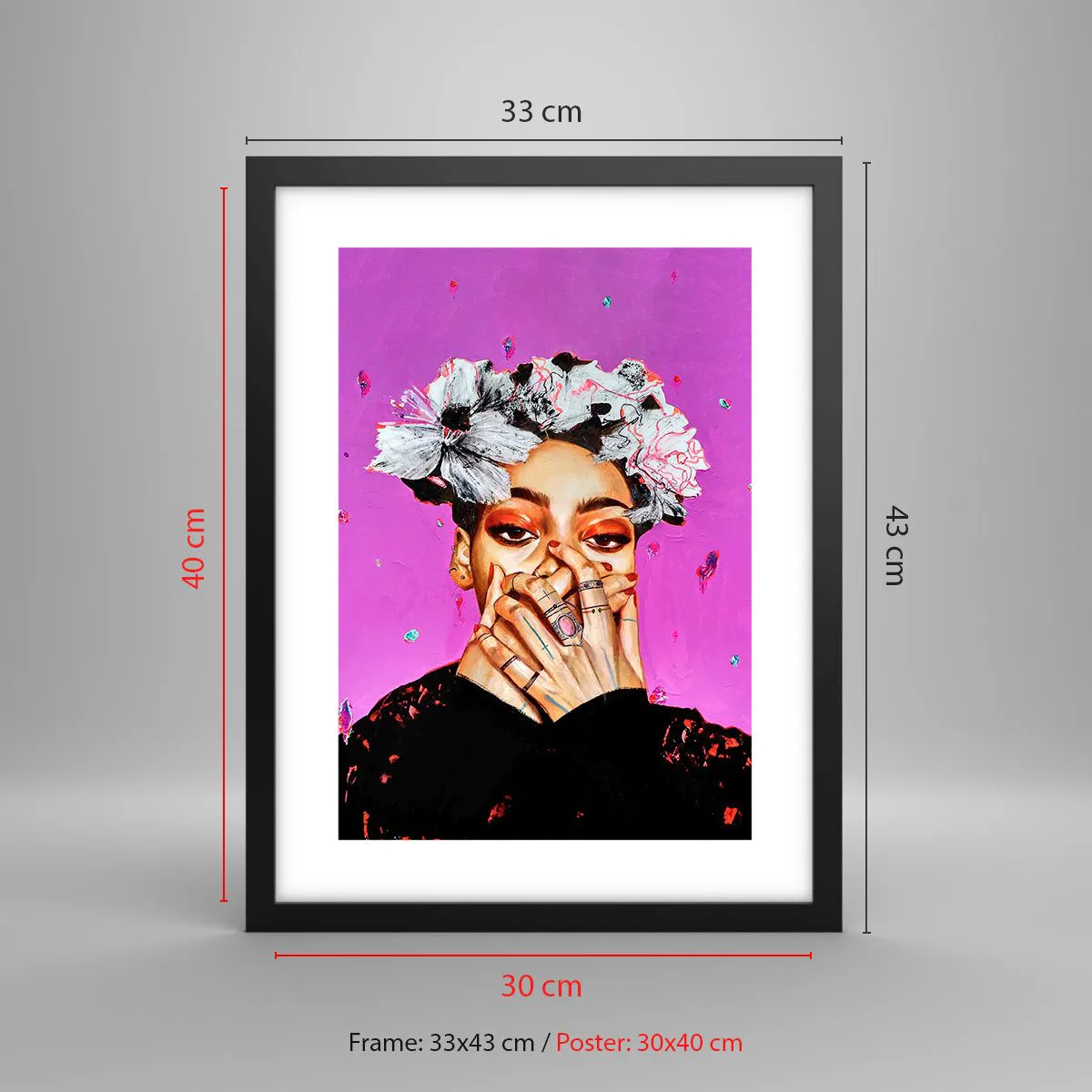 Affiche dans un cadre noir - Poster - Un peu fou - 30x40 cm