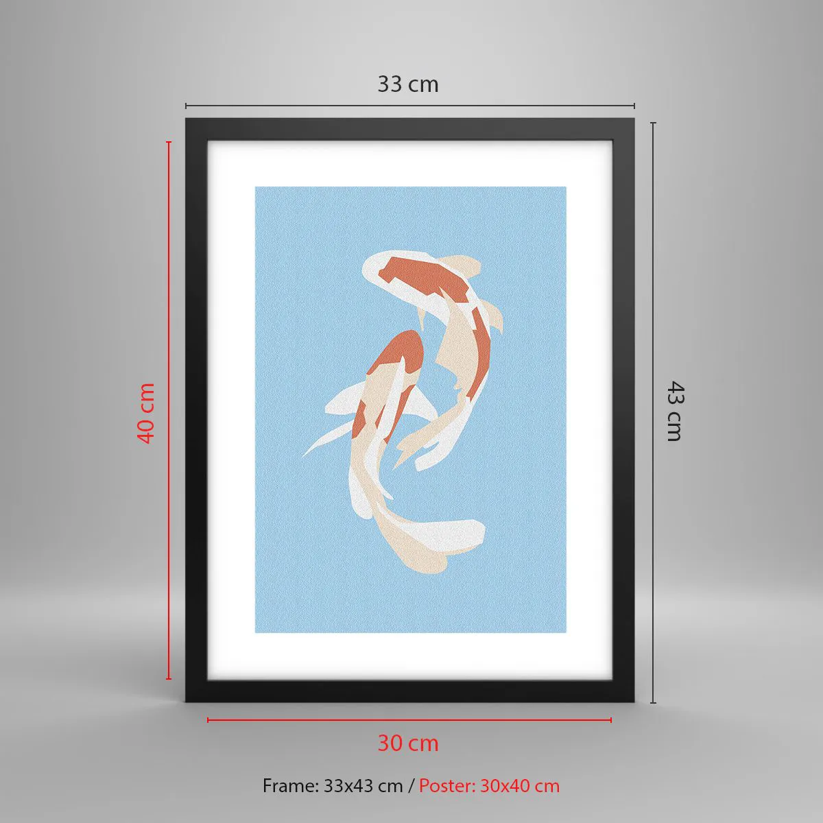 Affiche dans un cadre noir - Poster - Natation synchronisée spontanée - 30x40 cm