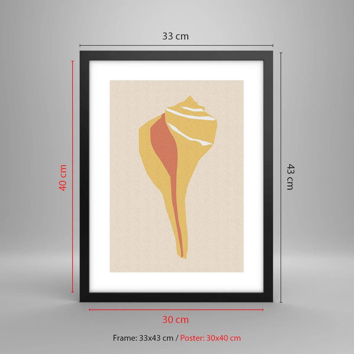 Plakat i sort ramme - Organisk abstraktion - vækst - 30x40 cm