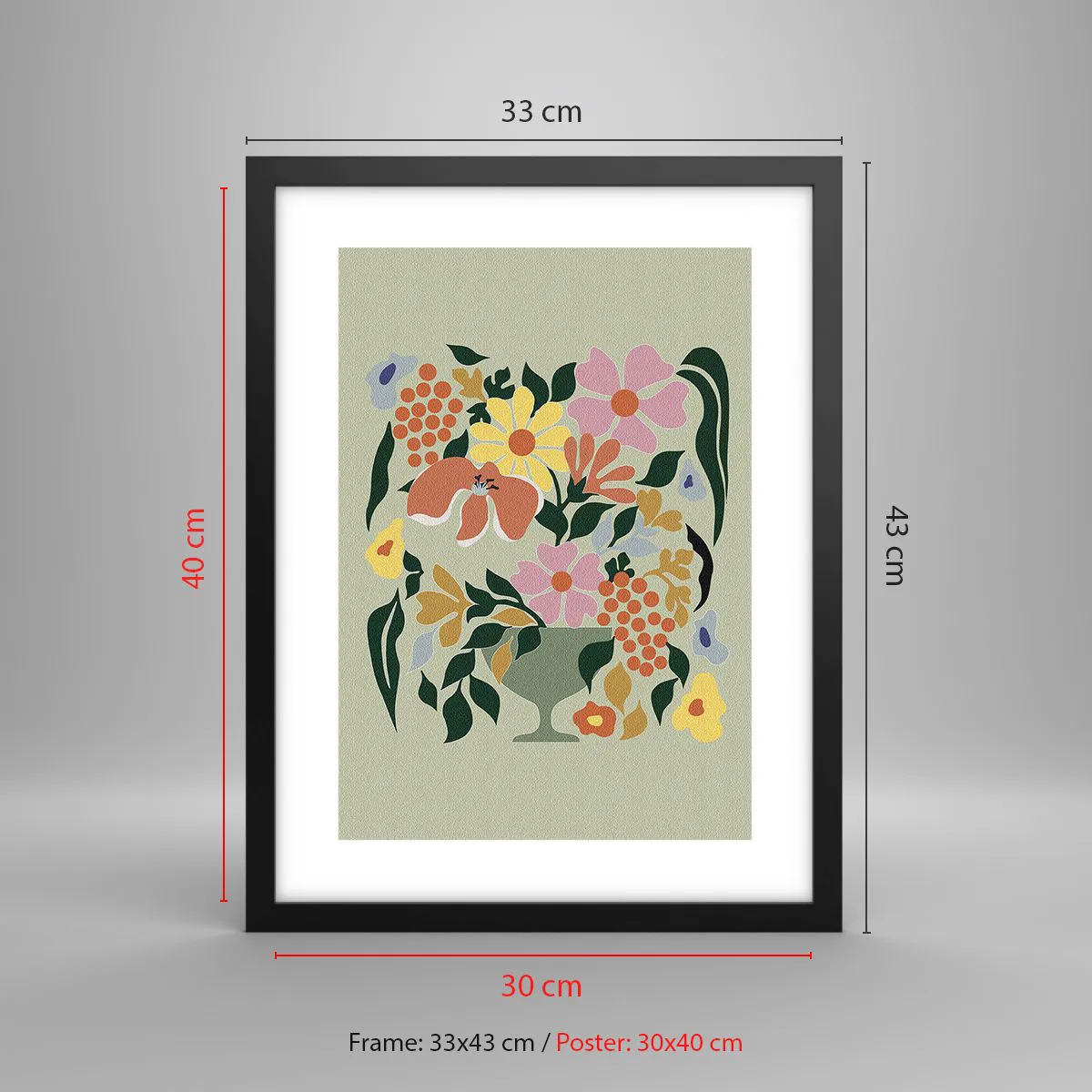 Poszter fehér keretben - Egy csokor, mely csordultig van élettel - 30x40 cm