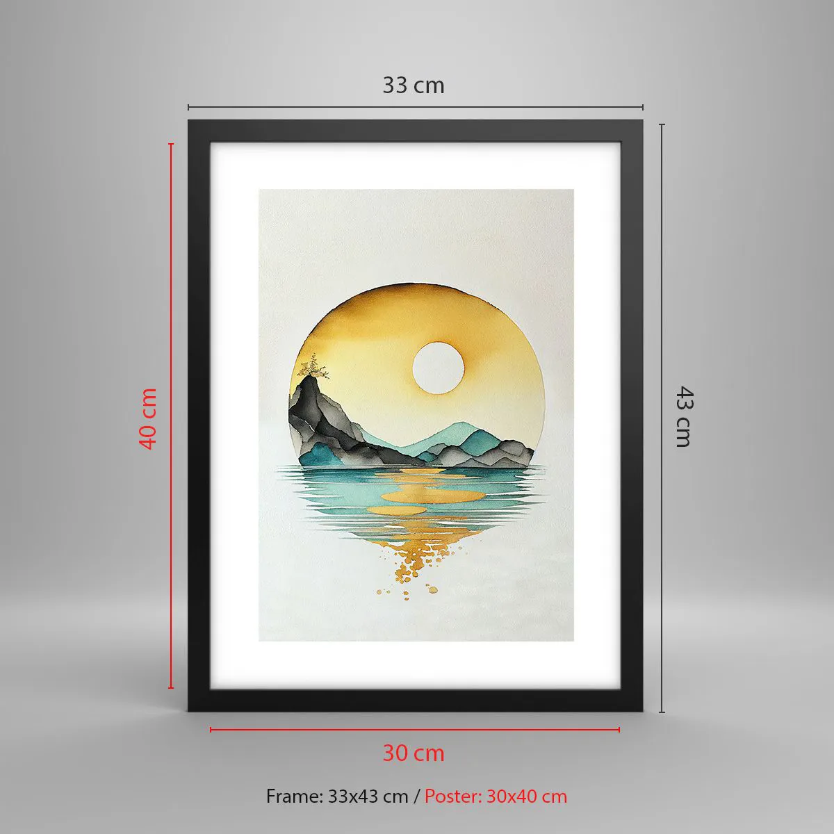 Affiche dans un cadre noir - Poster - Dans le cercle de la beauté - 30x40 cm