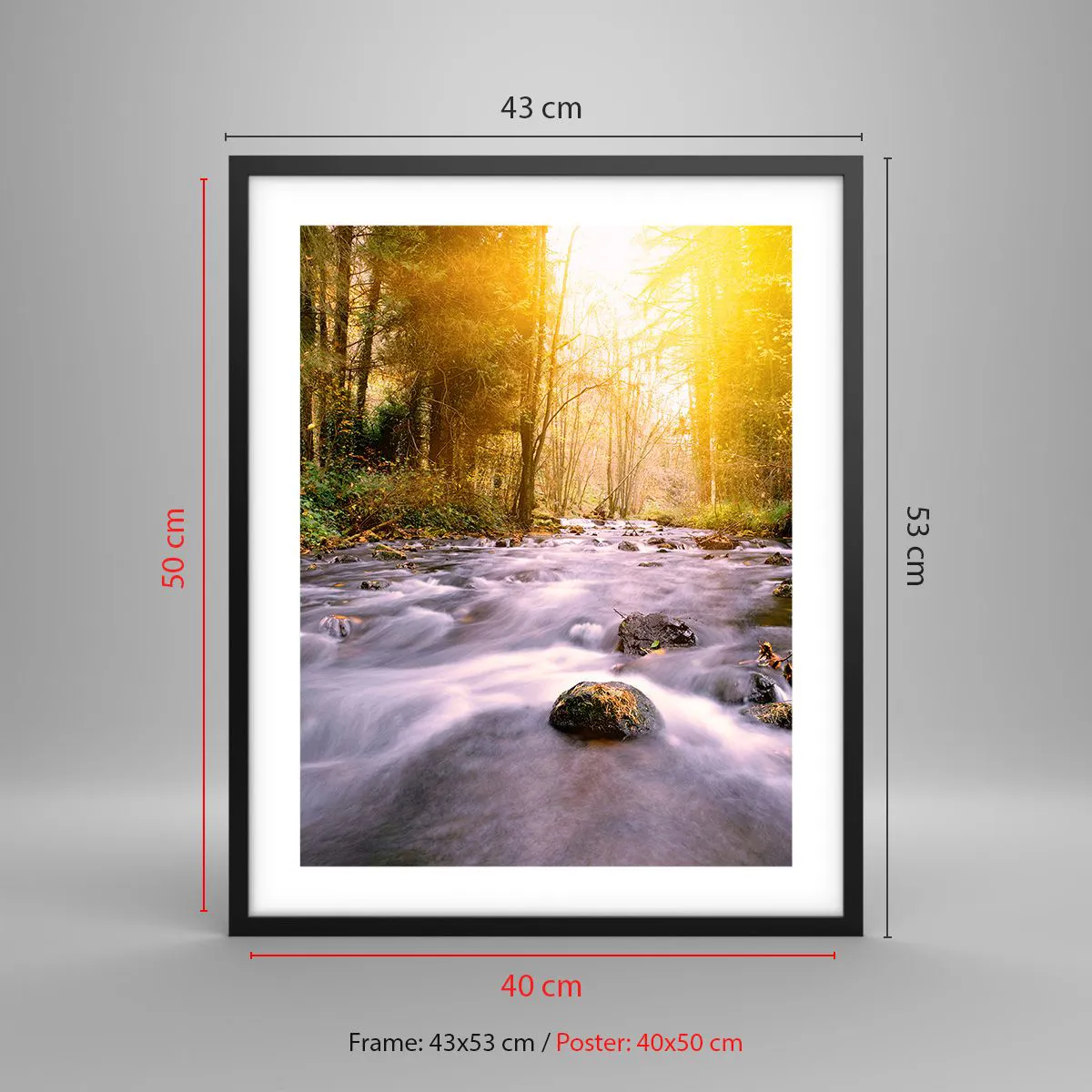 Poster in een zwarte lijst - Malachiet in een zilveren en gouden lijst - 40x50 cm