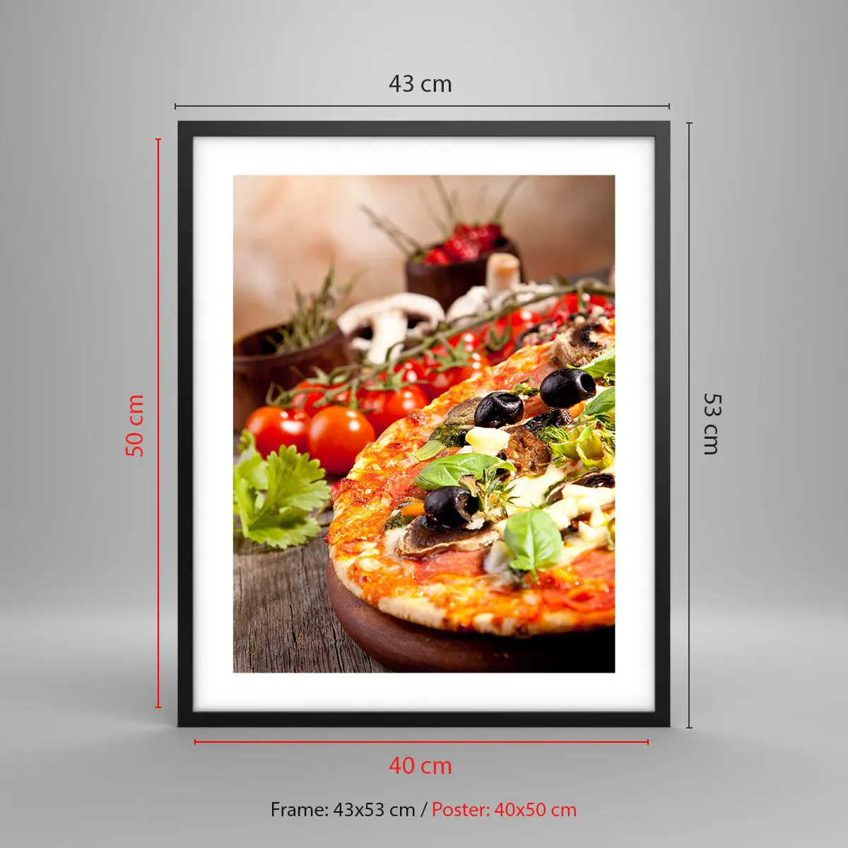 Póster en marco negro - De ingredientes puros - 40x50 cm