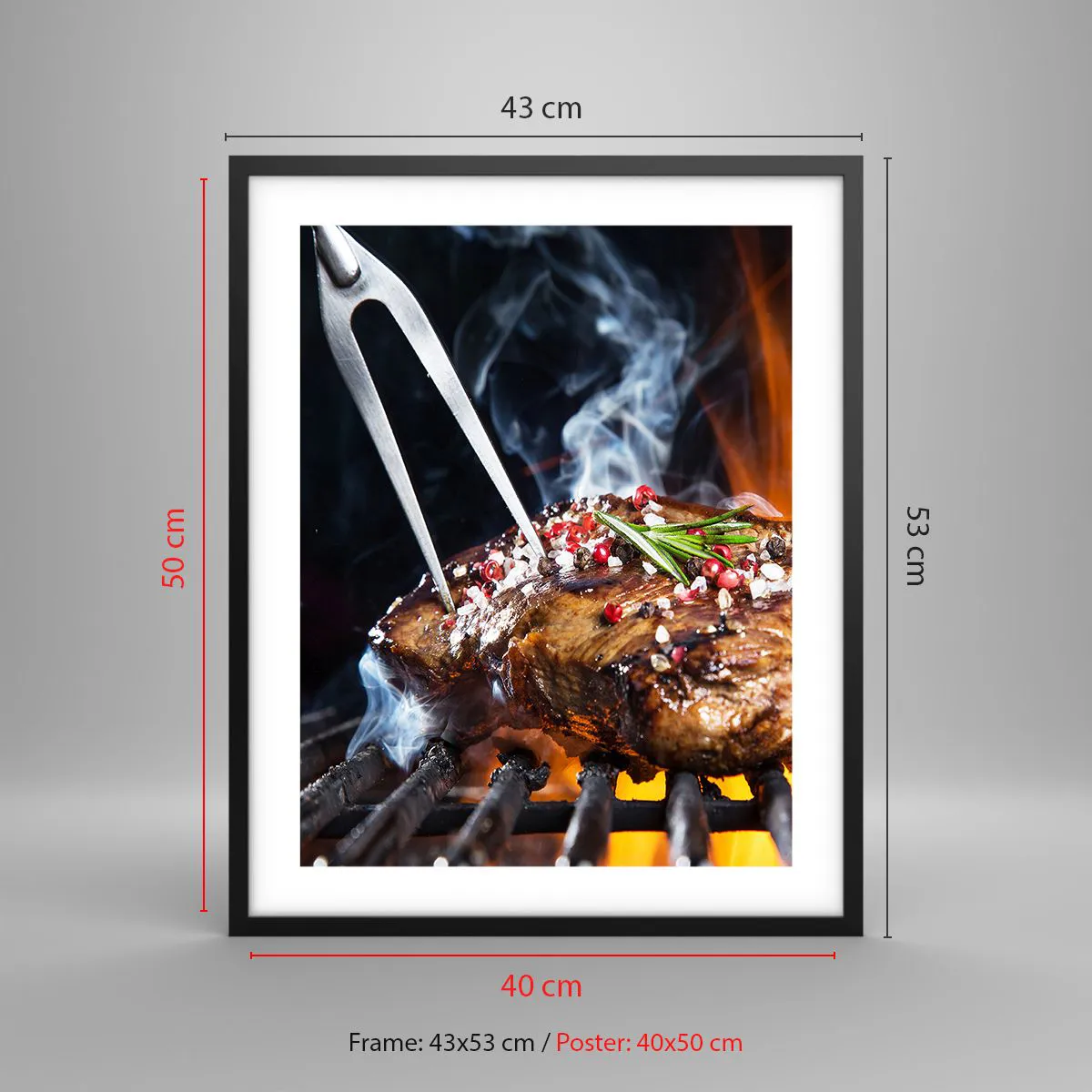 Plakat i sort ramme - Saftig og velduftende - 40x50 cm