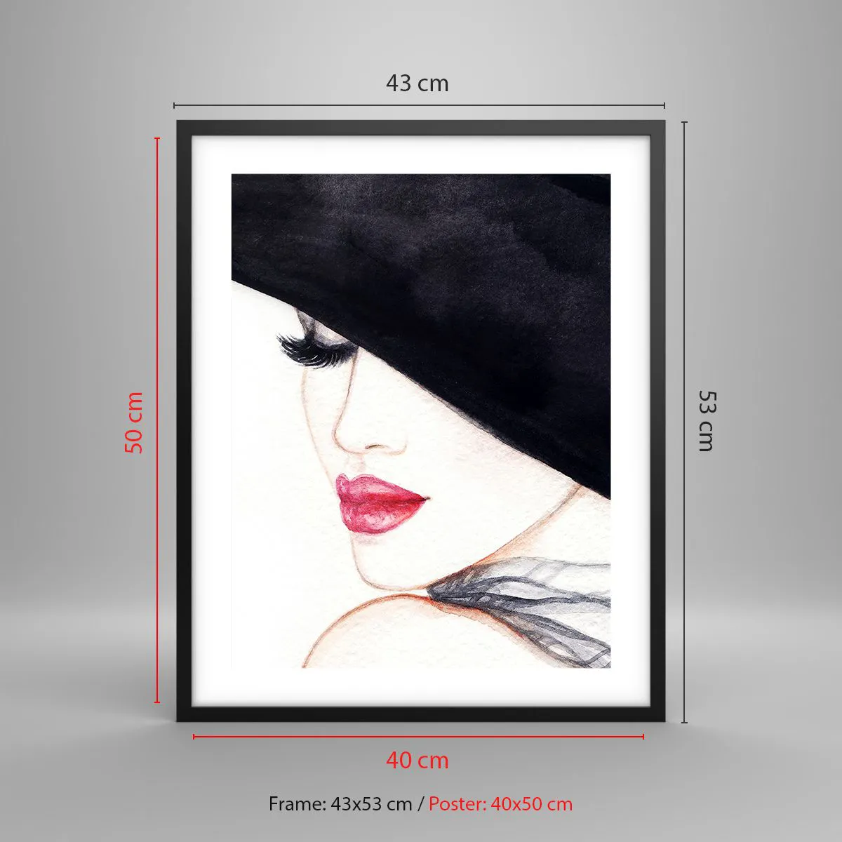 Plakat w czarnej ramie - Elegancja i zmysłowość - 40x50 cm