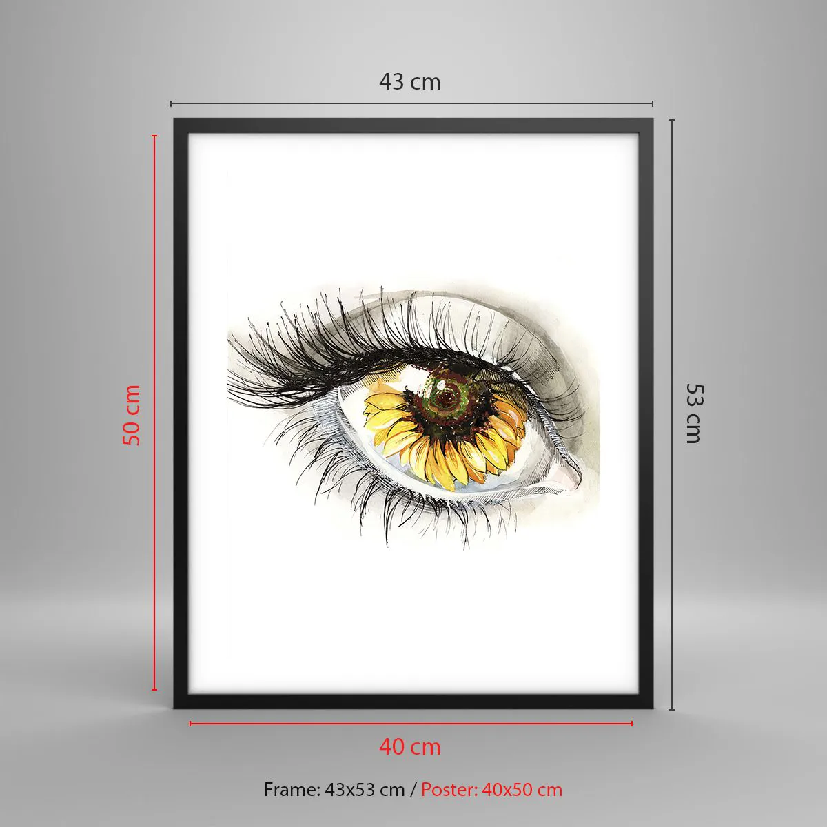 Poster in einem schwarzem Rahmen - Ein Look so heiß wie der Sommer - 40x50 cm