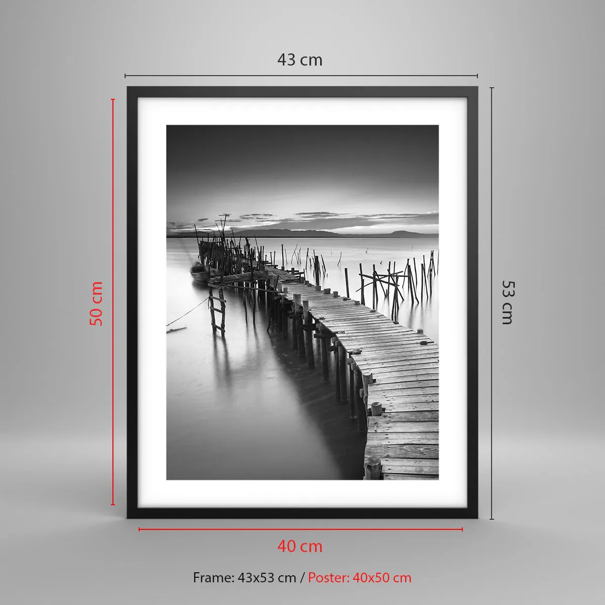 Poster in einem schwarzem Rahmen - Der Frieden eines vergessenen Ufers - 40x50 cm