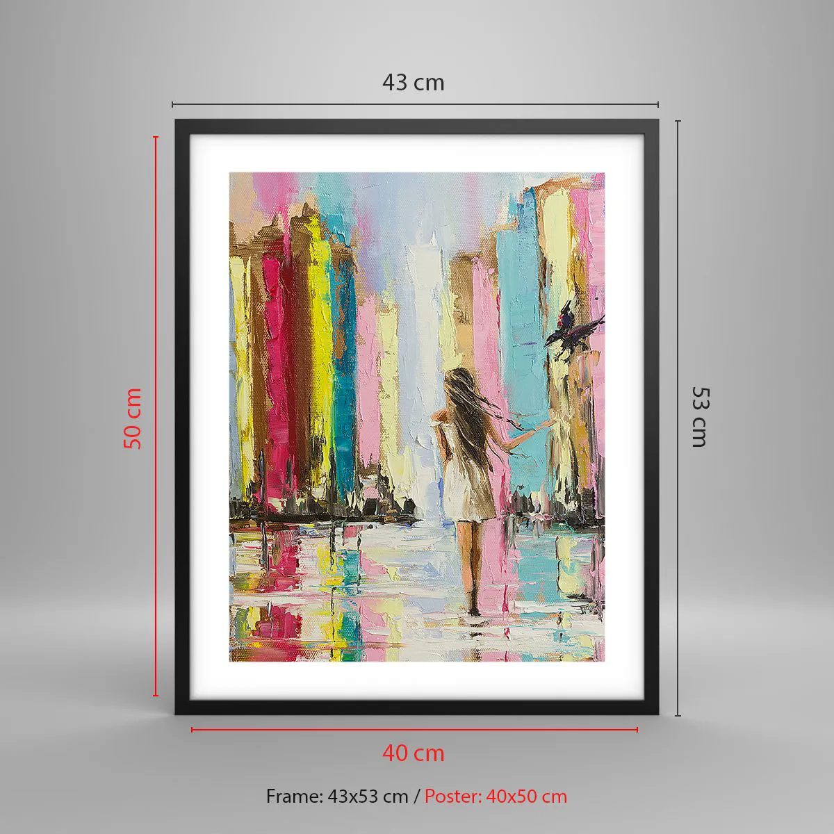 Affiche dans un cadre noir - Poster - Viens avec moi - 40x50 cm