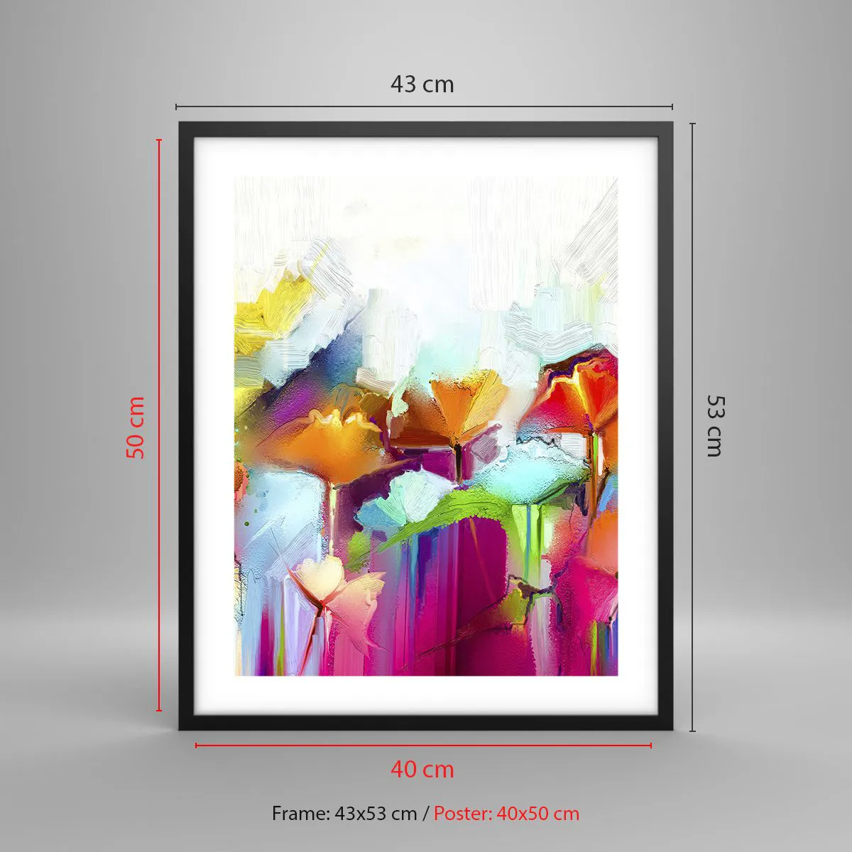 Affiche dans un cadre noir - Poster - L'arc-en-ciel s'est épanoui - 40x50 cm