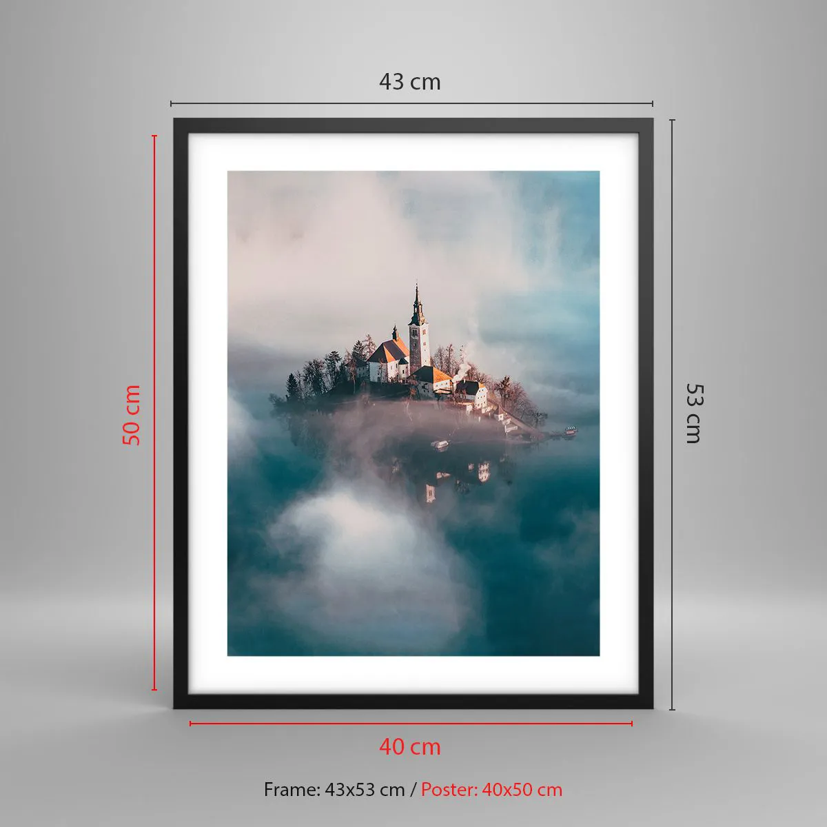 Poster in einem schwarzem Rahmen - Trauminsel - 40x50 cm