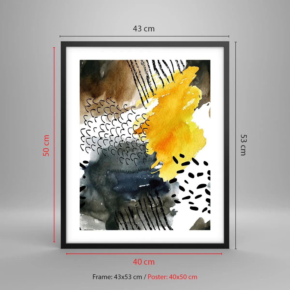 Plakat i sort ramme - Et møde mellem elementerne - 40x50 cm