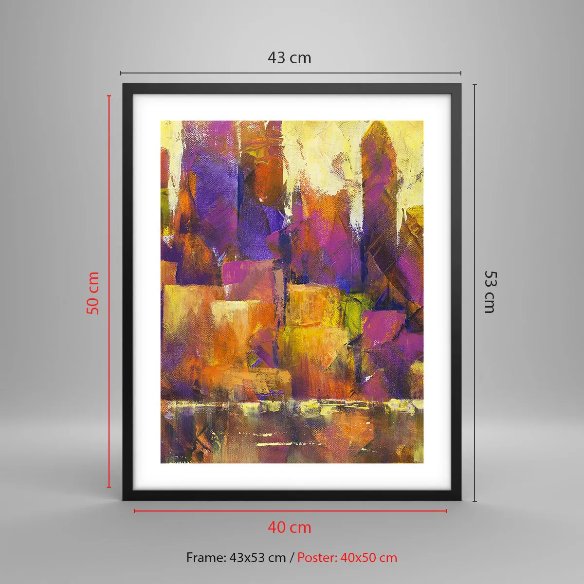 Poster in een zwarte lijst - Metropolitan compositie - 40x50 cm