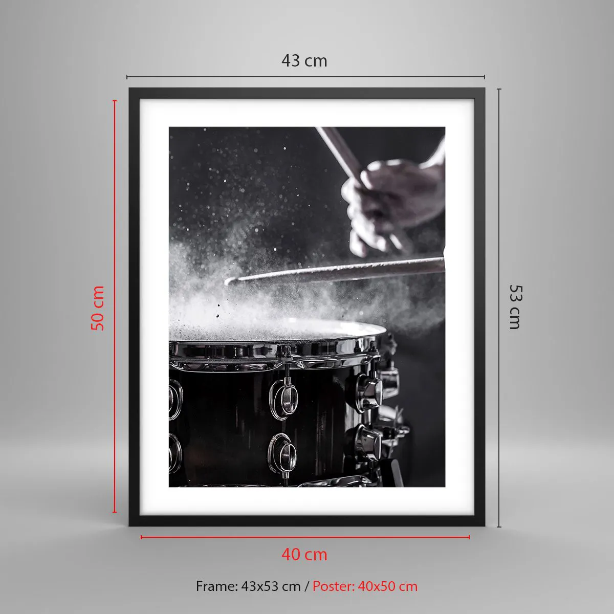 Poster in black frame - Pulse of Music - 40x50 cm
