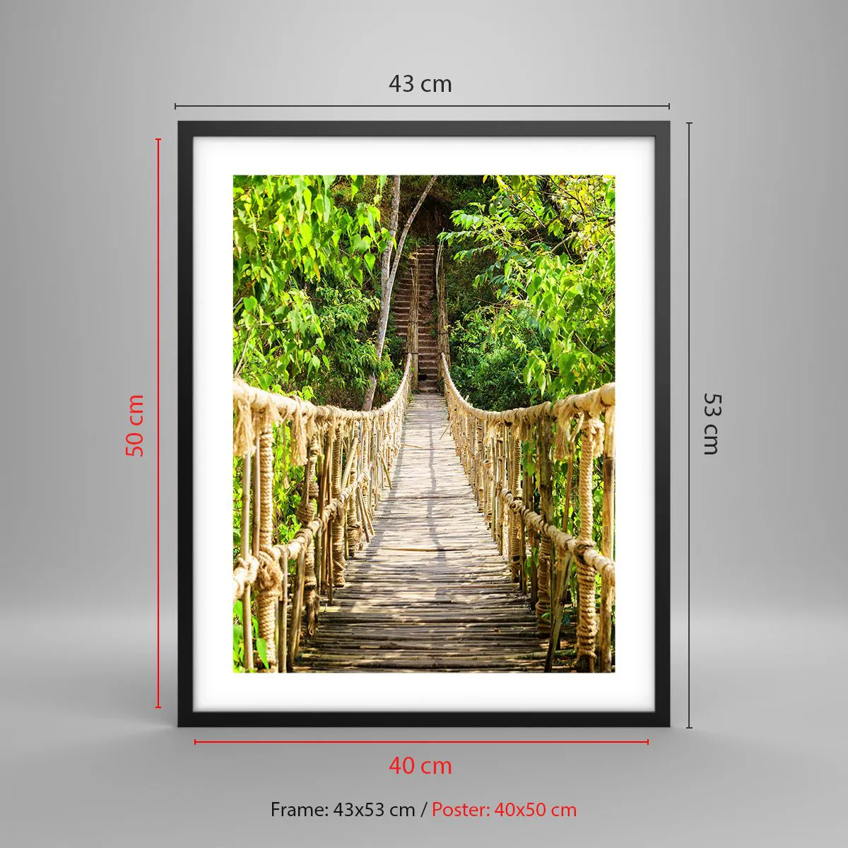 Plakat i sort ramme - Ophængt i grønt - 40x50 cm