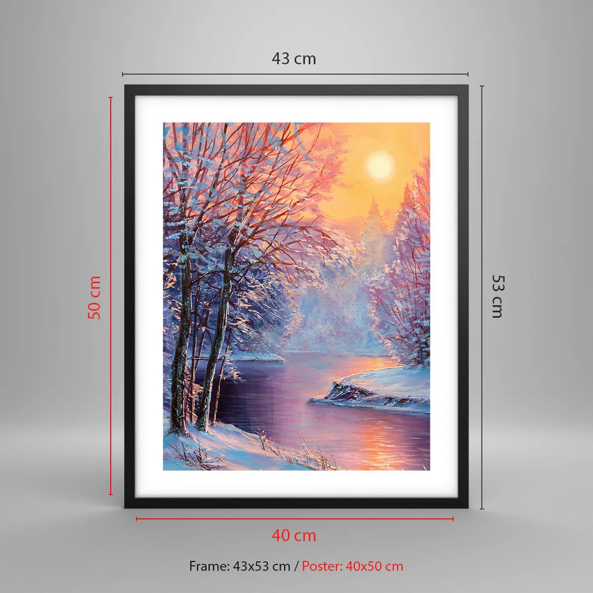 Affisch i svart ram - Vinterns färger - 40x50 cm