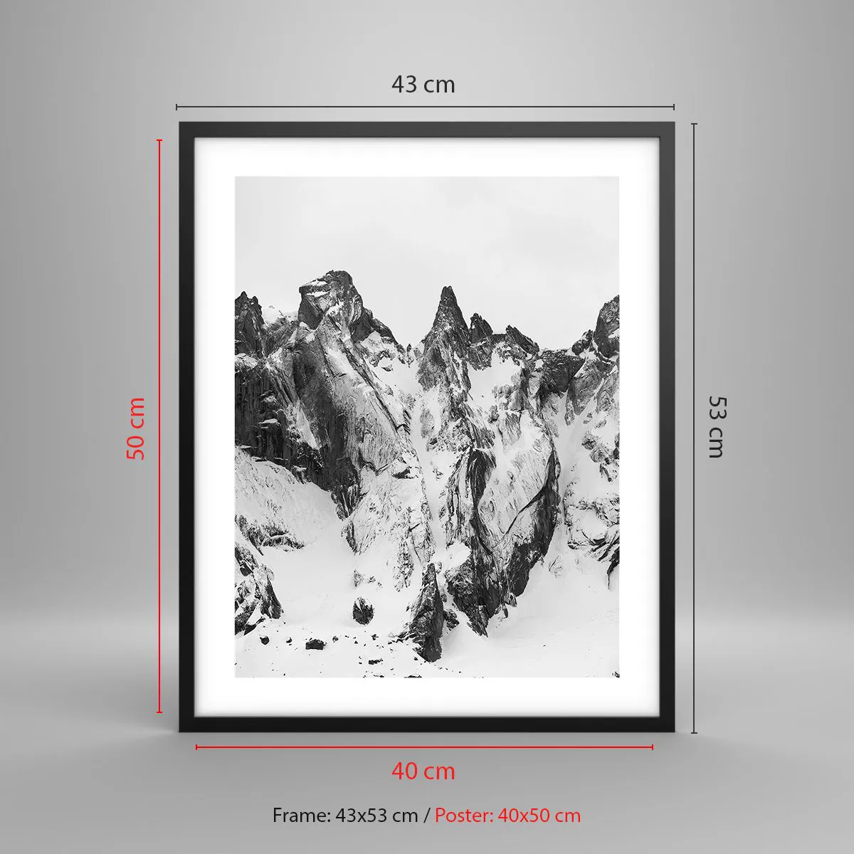 Poster in black frame - Granite Ridge - 40x50 cm