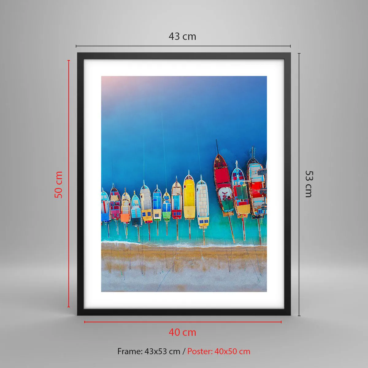 Poster in einem schwarzem Rahmen - Aus der Vogelperspektive - 40x50 cm