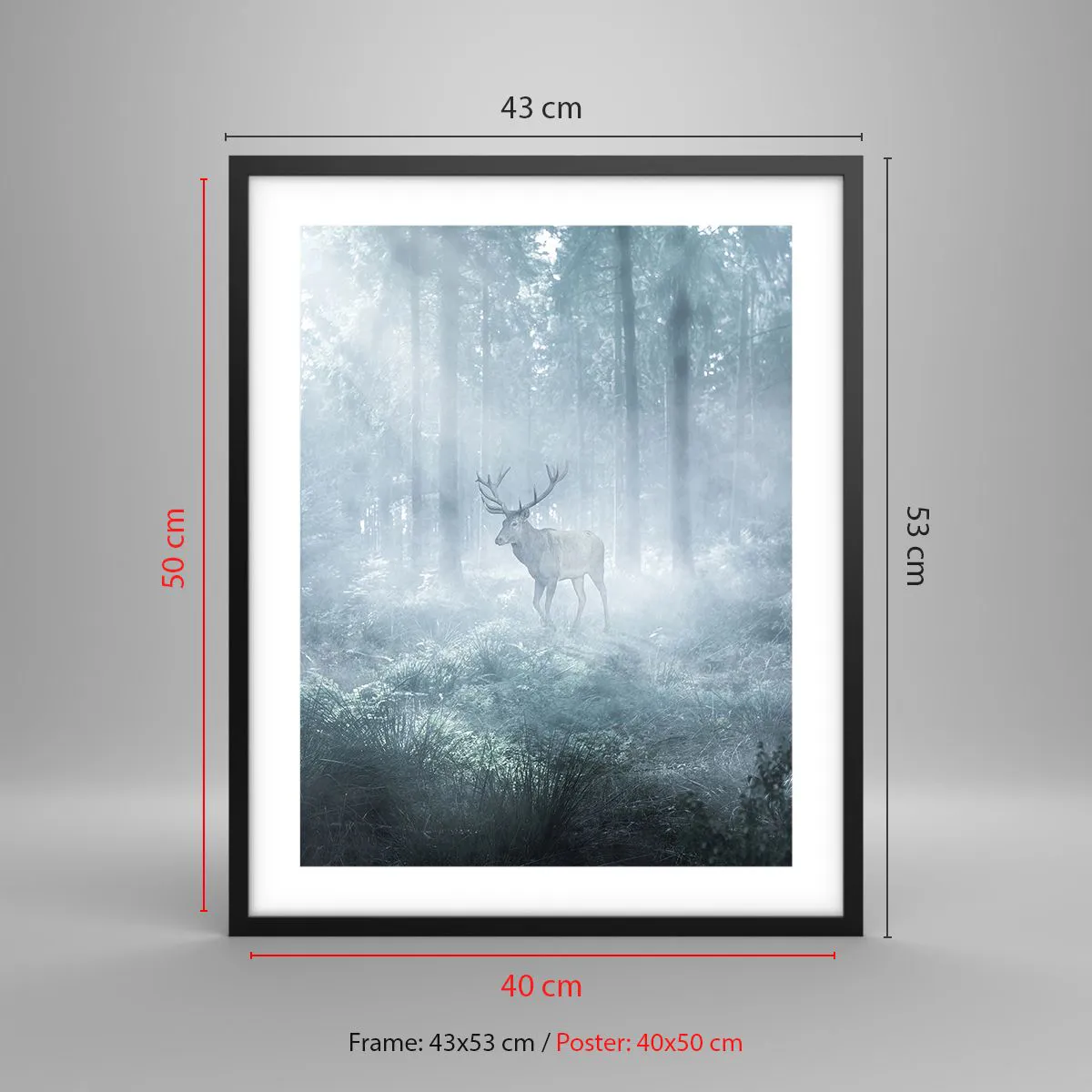 Affisch i svart ram - Morgonrond runt godset - 40x50 cm