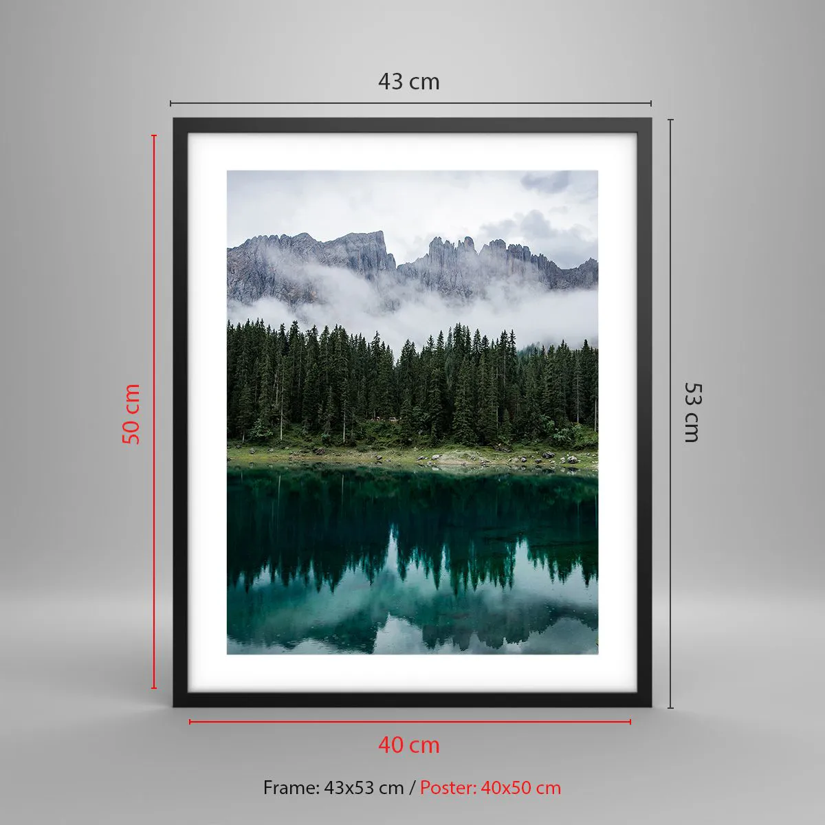 Poster in cornice nera - Silenzio, non svegliamo l'acqua che dorme... - 40x50 cm