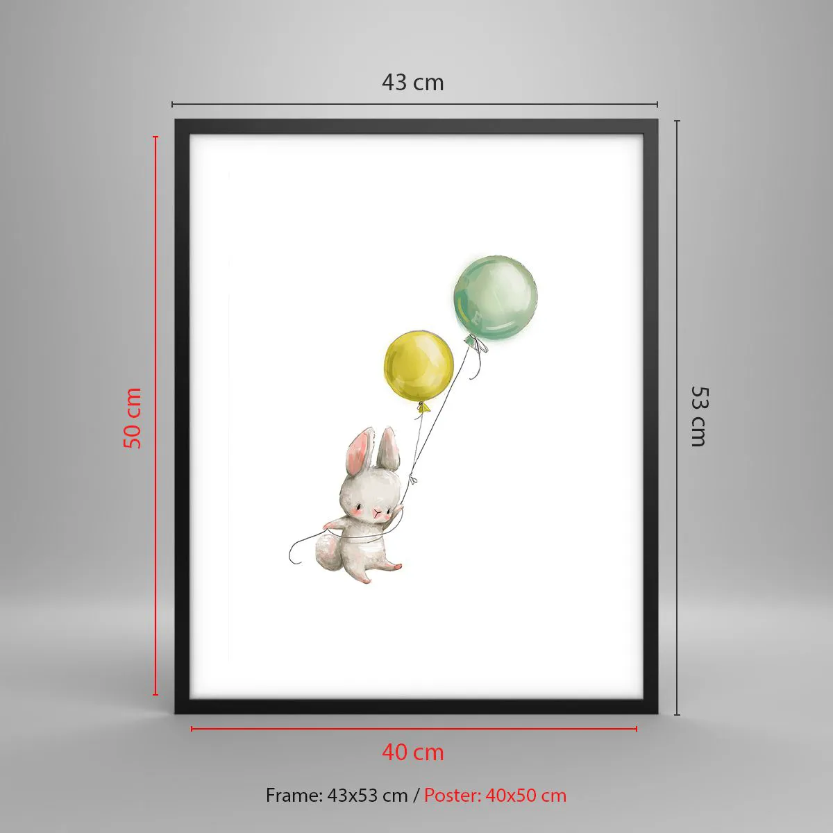 Poster in einem schwarzem Rahmen - Ich werde auch fliegen! - 40x50 cm