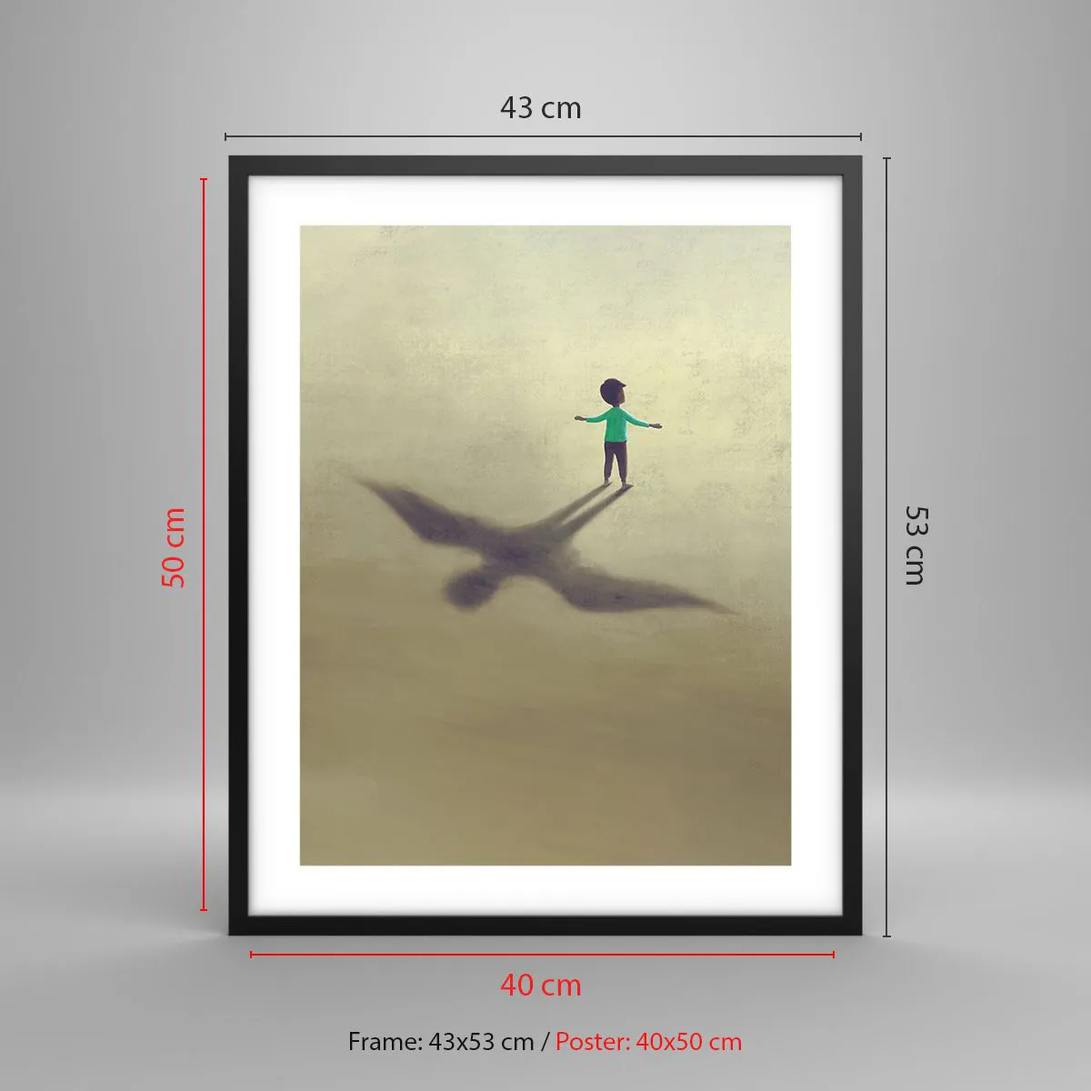 Plakat i sort ramme - Fremtidens helt - 40x50 cm