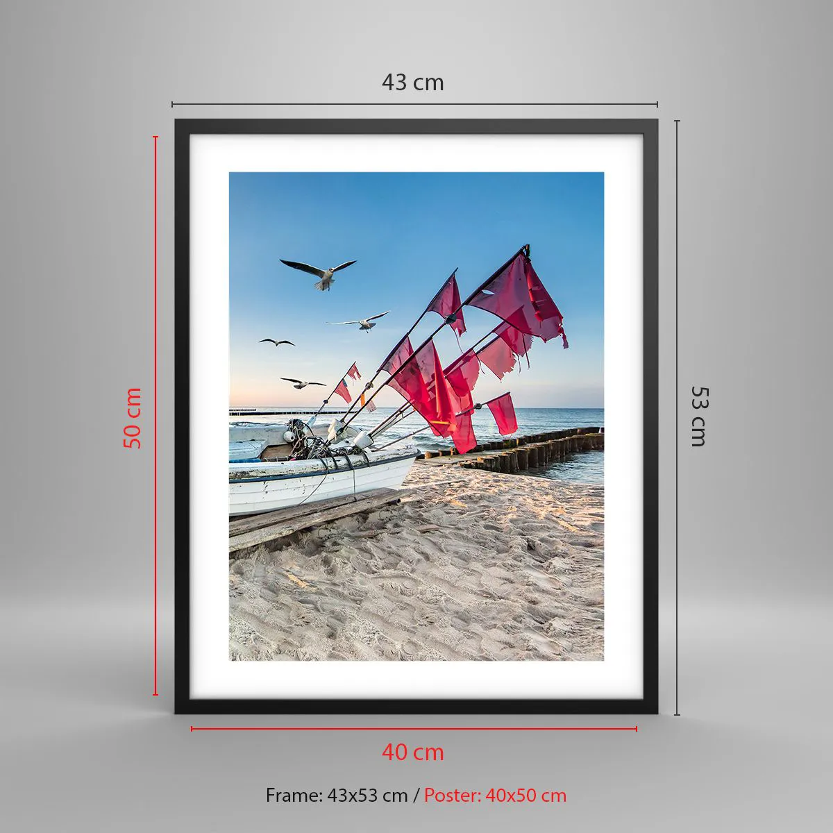 Affiche dans un cadre noir - Poster - Repos mérité - 40x50 cm