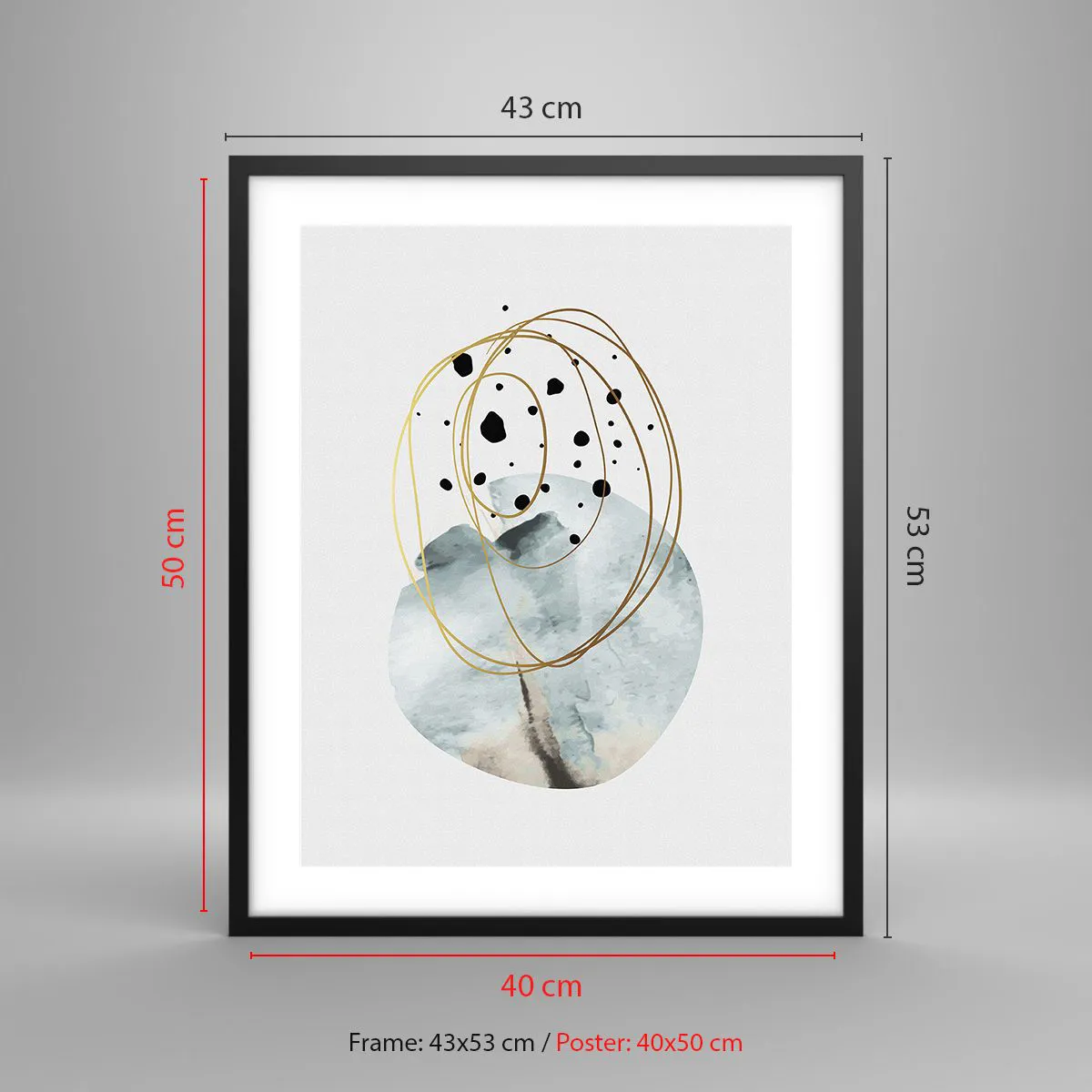 Affiche dans un cadre noir - Poster - Emmêlement de l'espace - 40x50 cm